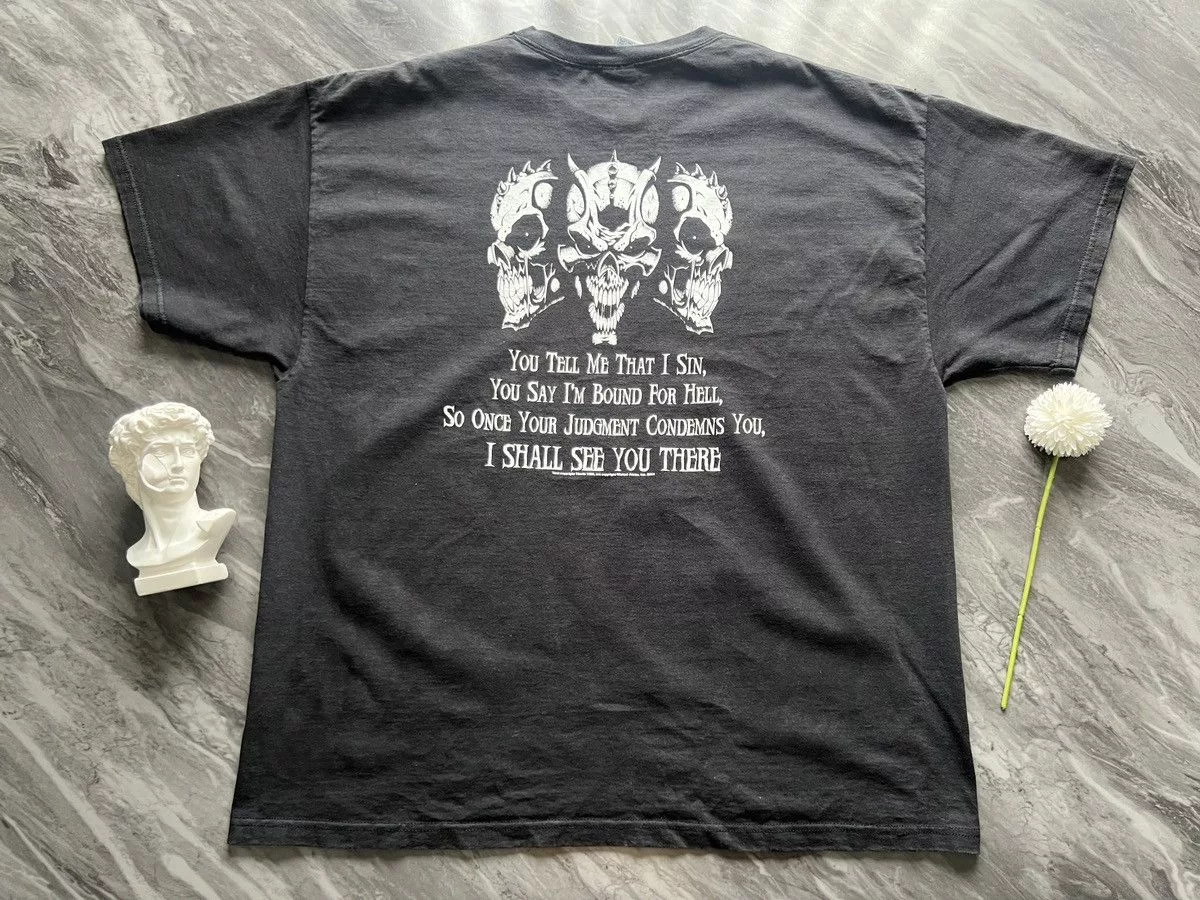 Designer Short Sleeve T Shirts Designer Wicked Jester : Triple Skull Devil Thorin 1999 2004 Black Streetwear