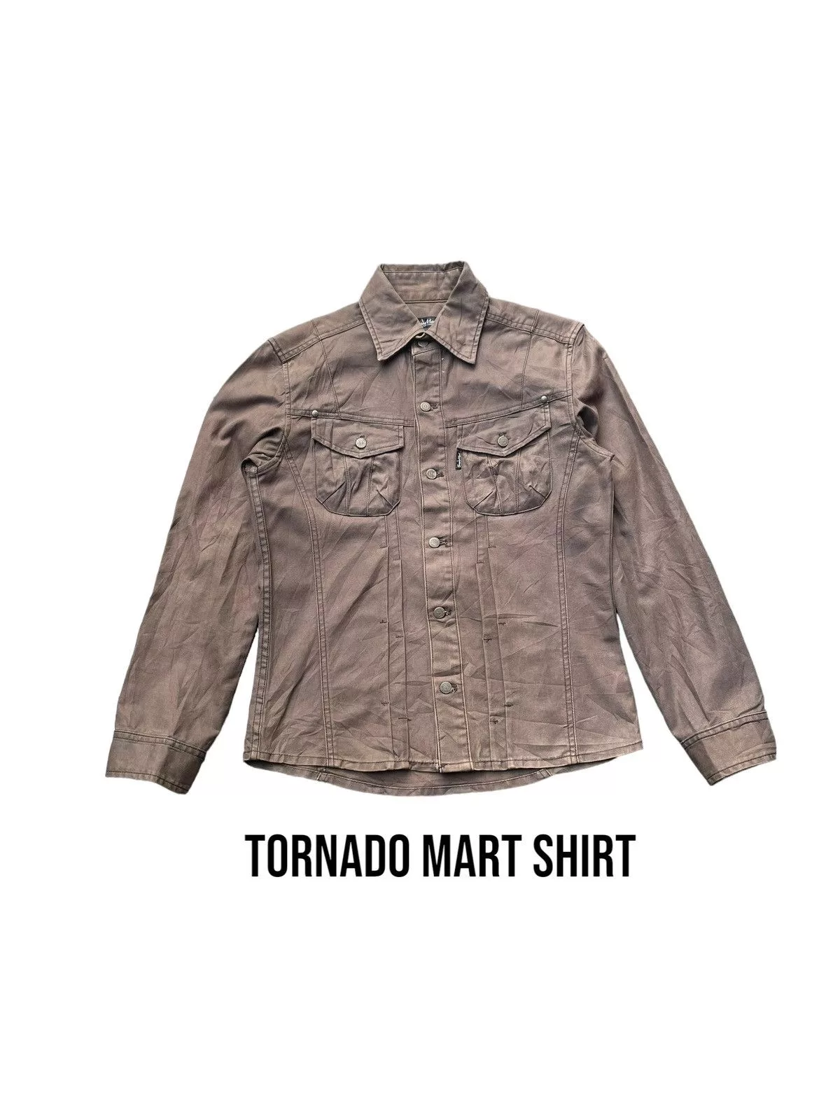 Tornado Mart Shirts Button Ups Tornado Mart Faded Wash Shirt Brown