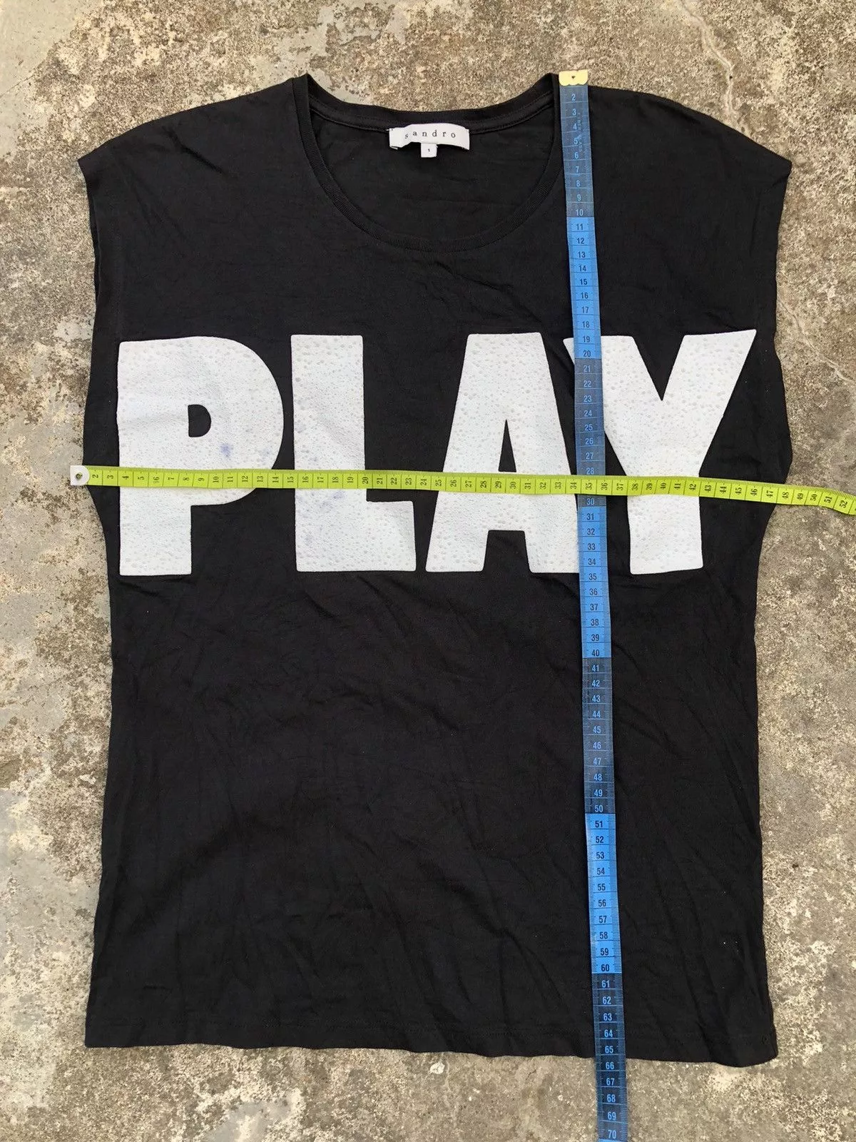 Sandro Short Sleeve T Shirts Sandro Paris Play Sleeveless Tees Black