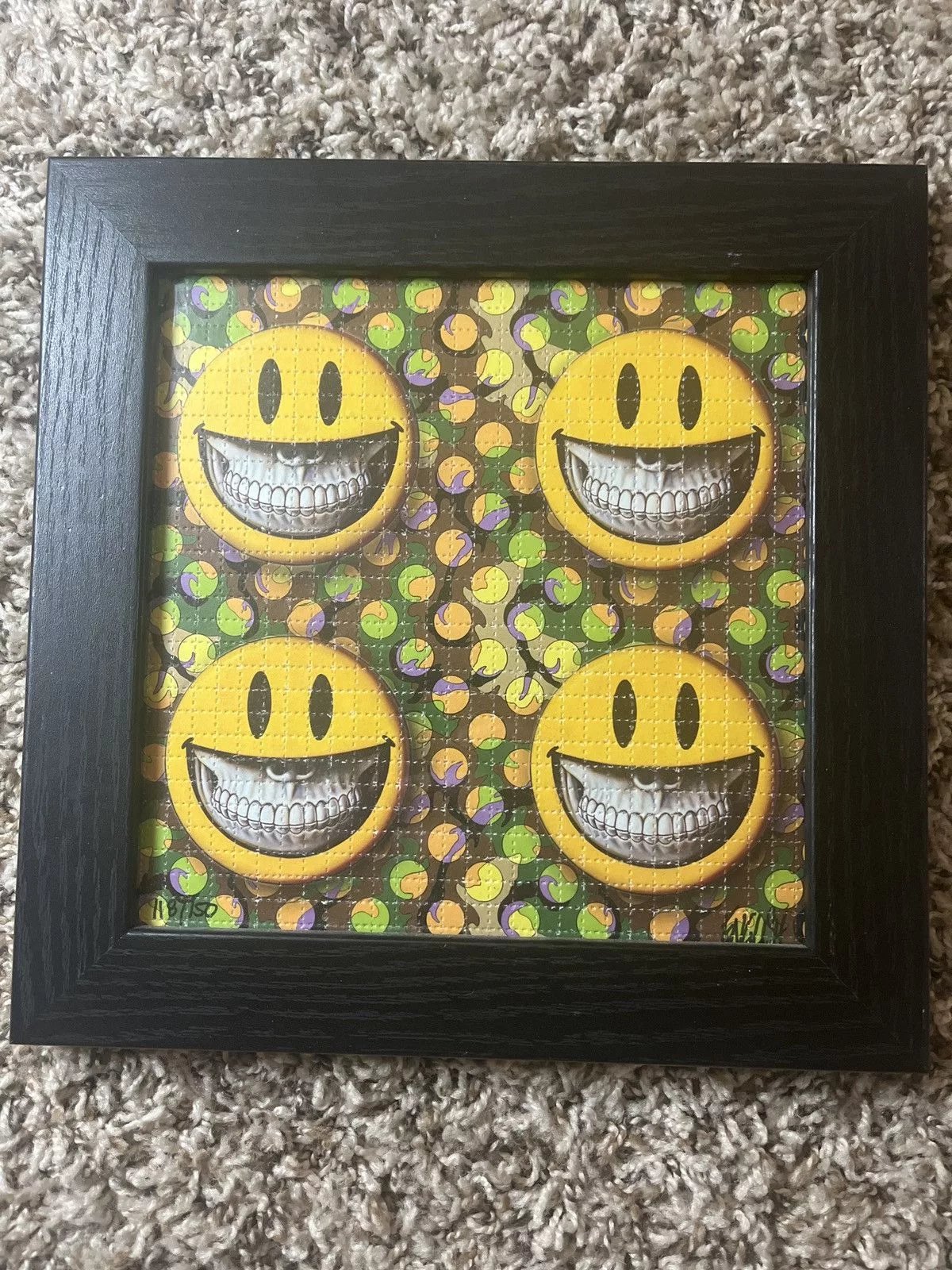 Medicom Toy Miscellaneous Medicom Toy Ron English Signed Blotter Grin Print Yellow
