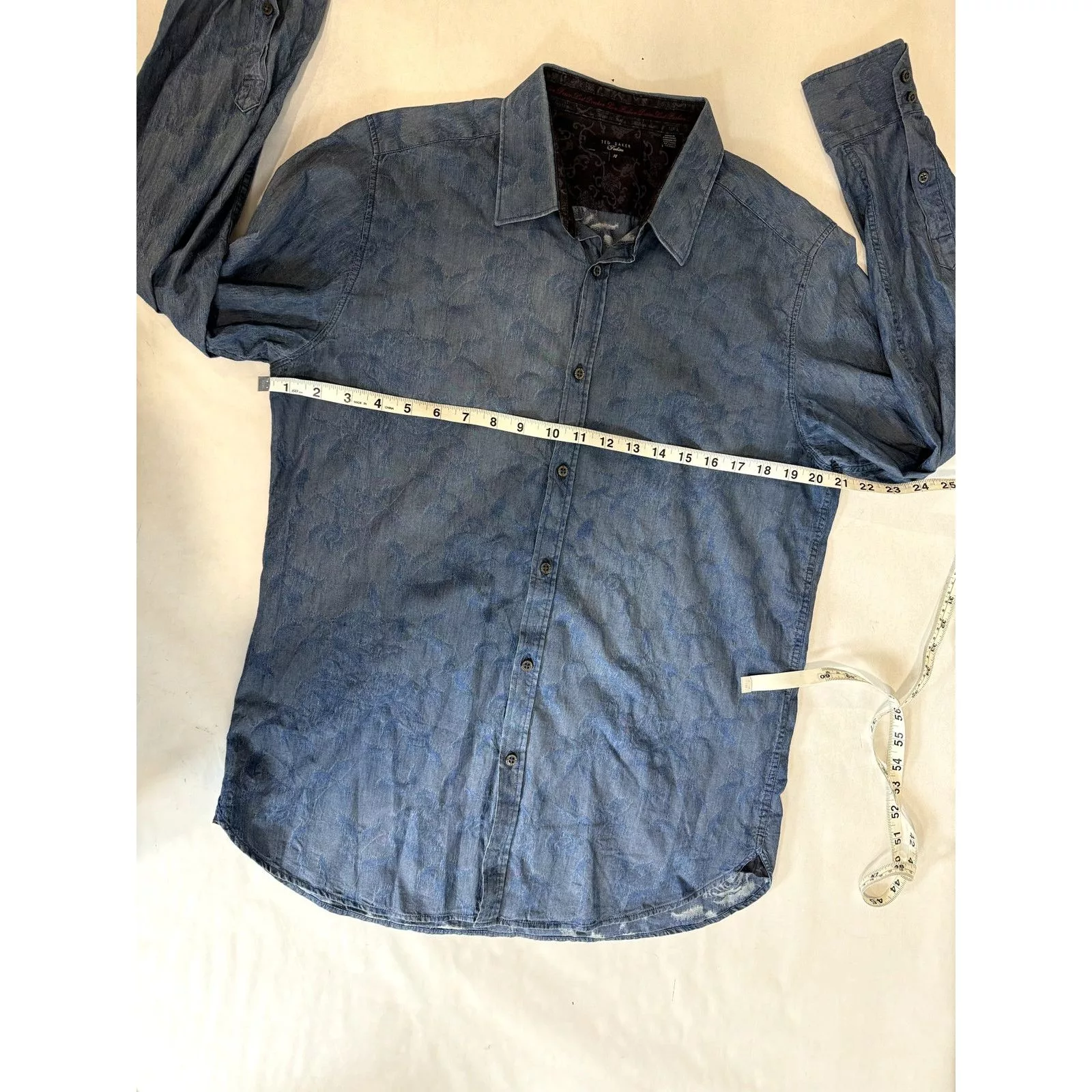 Ted Baker Shirts Button Ups Ted Baker Blue Button Down Shirt Contrast Chambray - Men 16