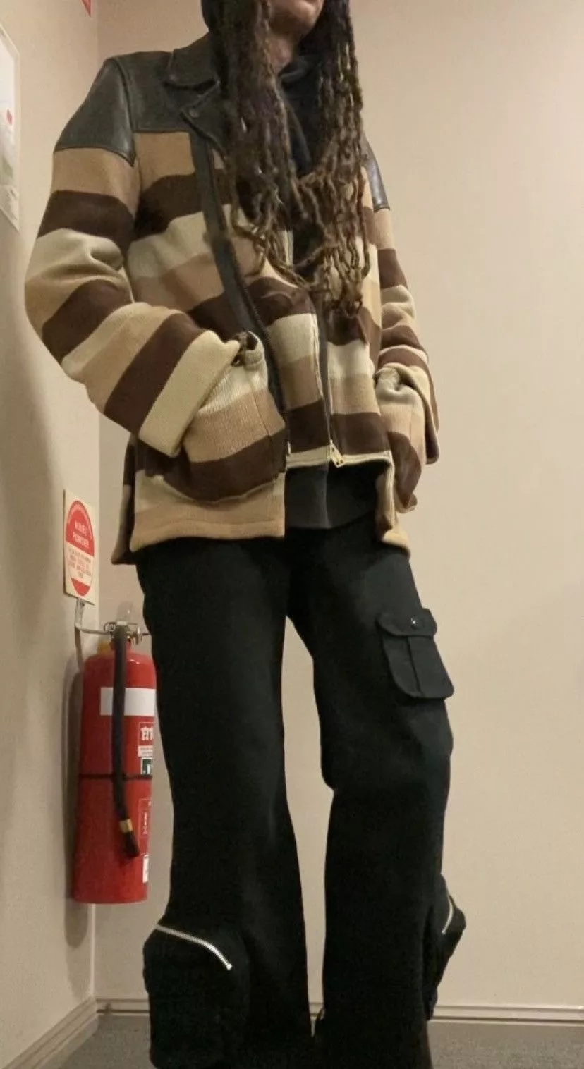 Blackmeans Leather Jackets Blackmeans 2012 Knitted Riders Jacket Brown