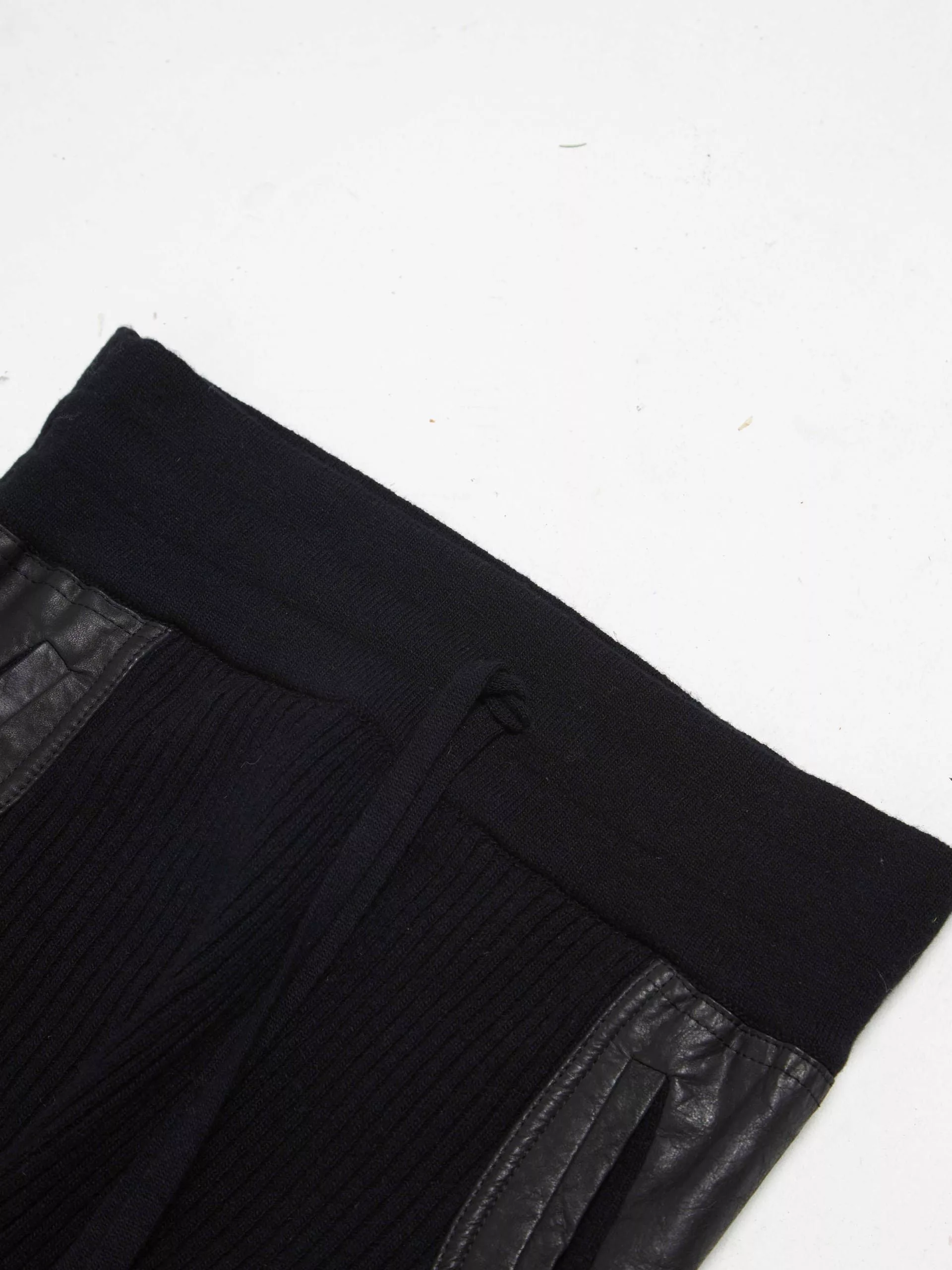 Haider Ackermann Casual Pants Haider Ackermann Black Leather Inserts woolen Pants