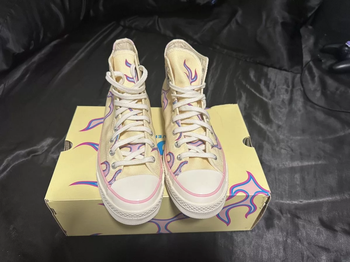 Converse Hi Top Sneakers Converse × Golf le Fleur × Tyler The Creator Chuck Taylor All Star 70 Hi Golf le Fleur Yellow Flame