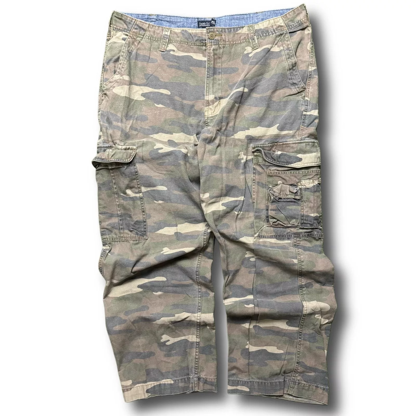 Faded Glory Denim Faded Glory Workwear Camoflauge Utility Cargo Pocket Jeans Green