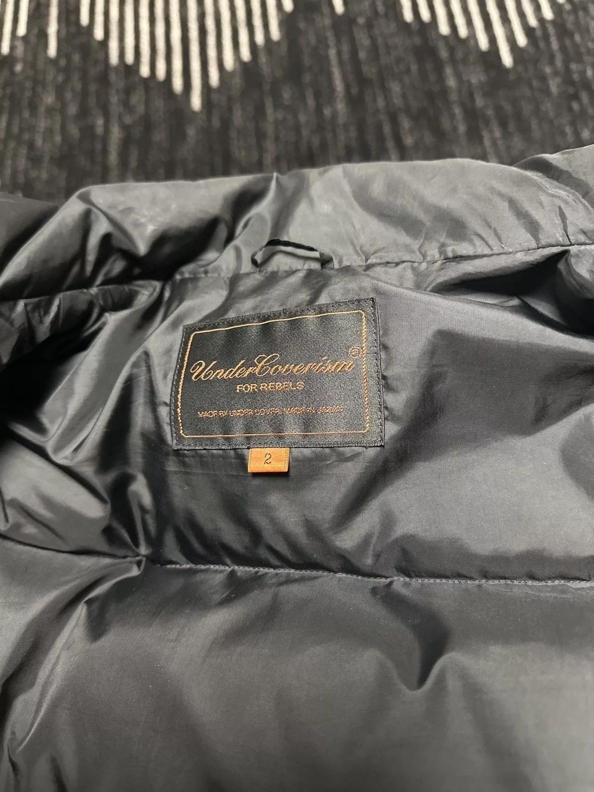 Undercover Heavy Coats Undercoverism black leather sleeve down jacket