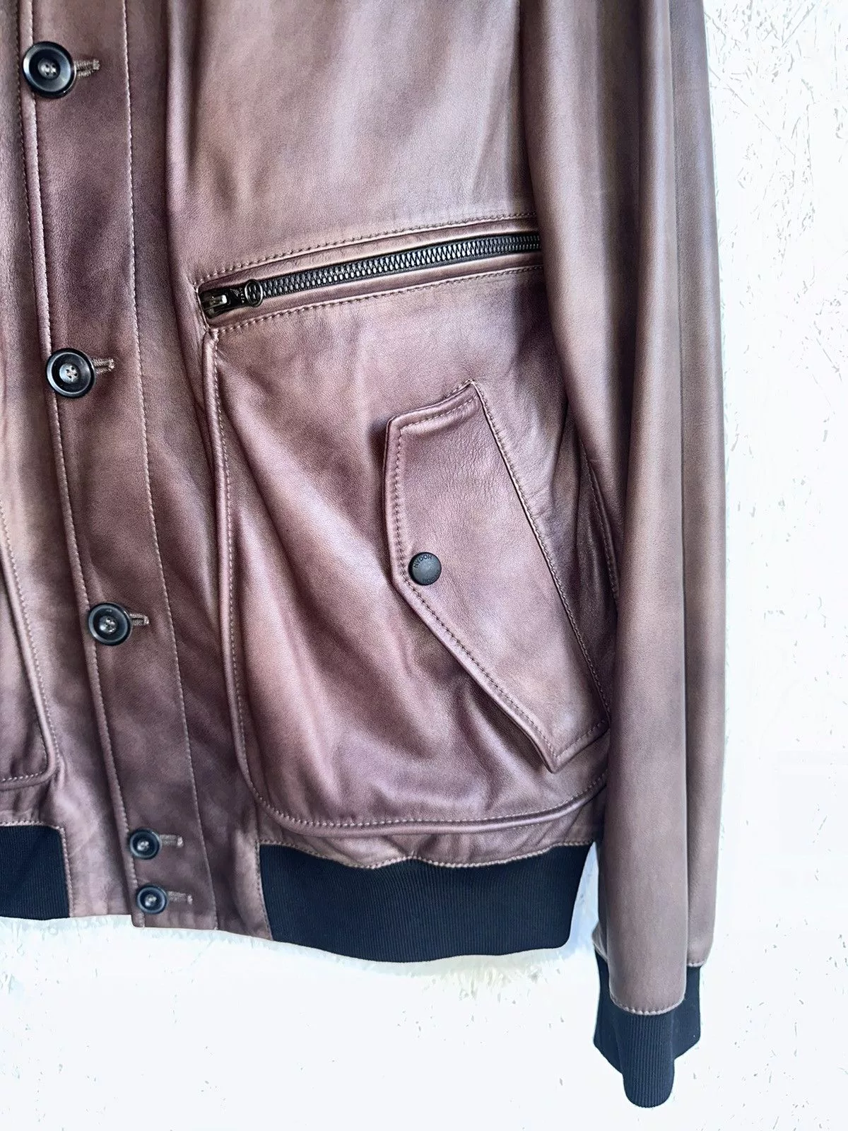 Hogan Leather Jackets Hogan Leather Jacket Brown