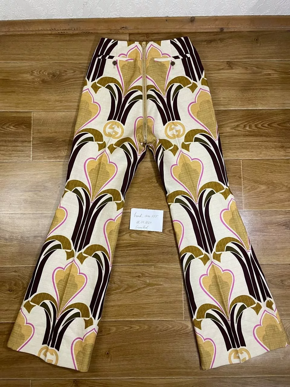 Gucci Pants Gucci INTERLOCKING G PRINT LINEN TROUSERS Multi