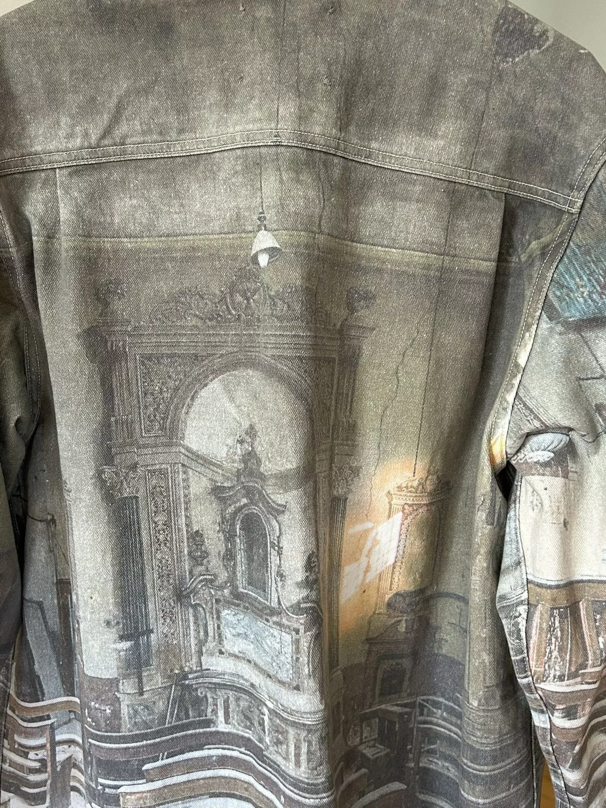 424 Denim Jackets 424 Graphic Print Denim Jacket Blue
