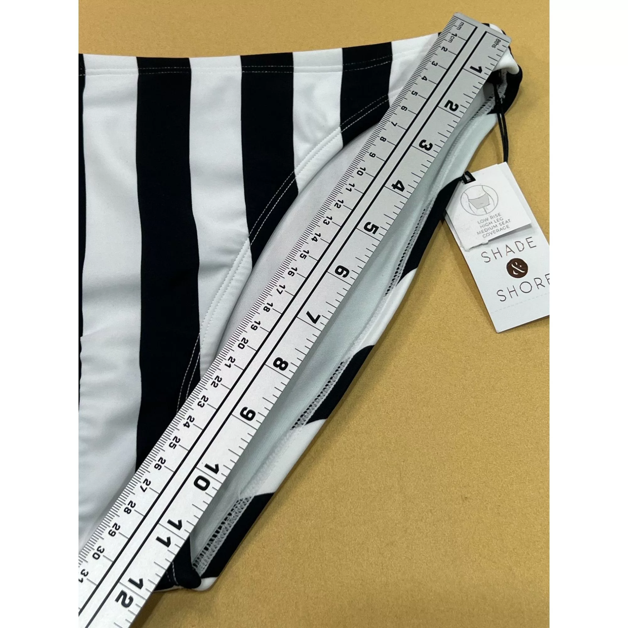 Other Socks Intimates Other Shade & Shore -Women's Striped Medium Coverage Bikini Bottom White
