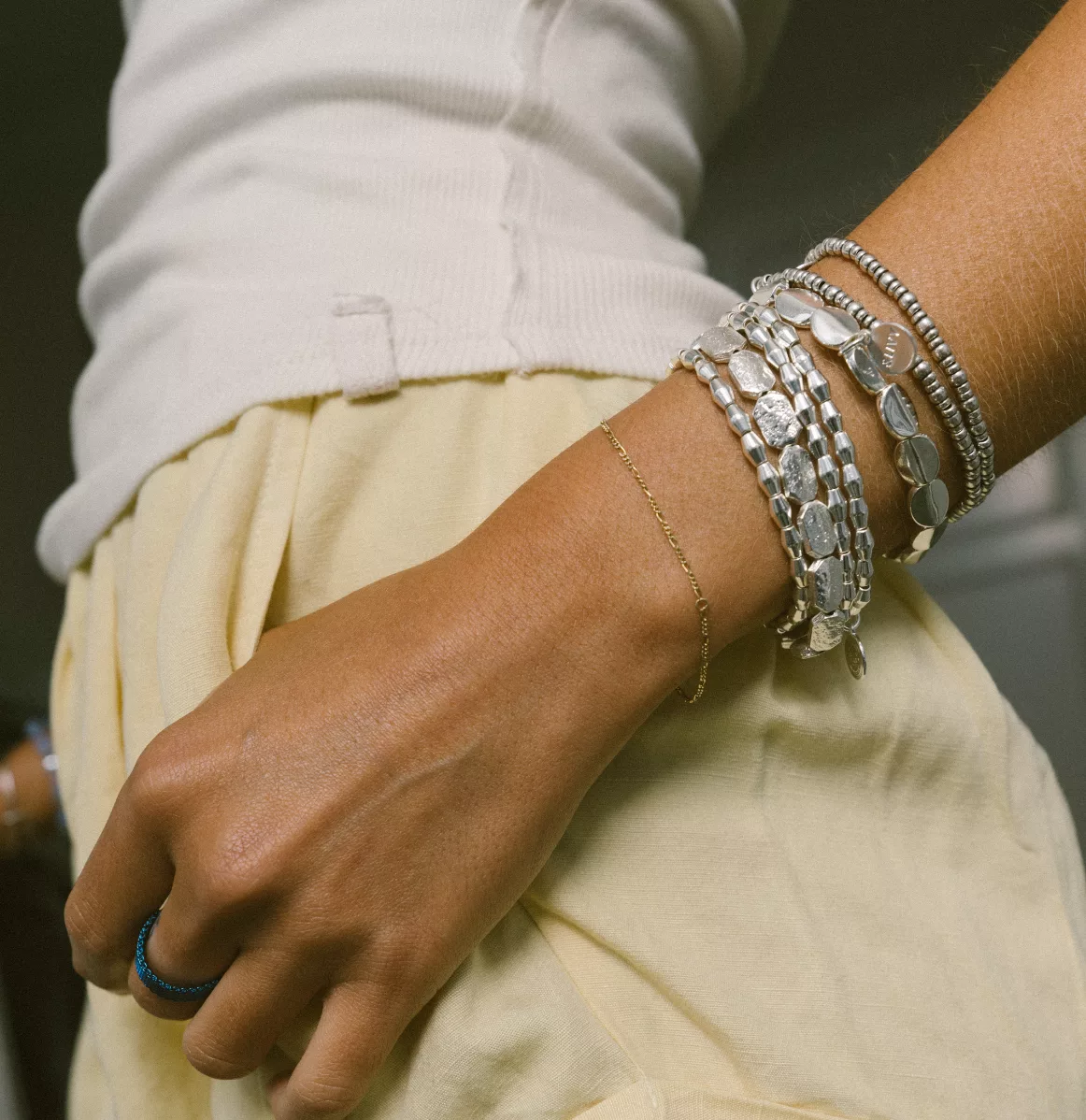 Everything's Copacetic Beaded Stretch Bracelet