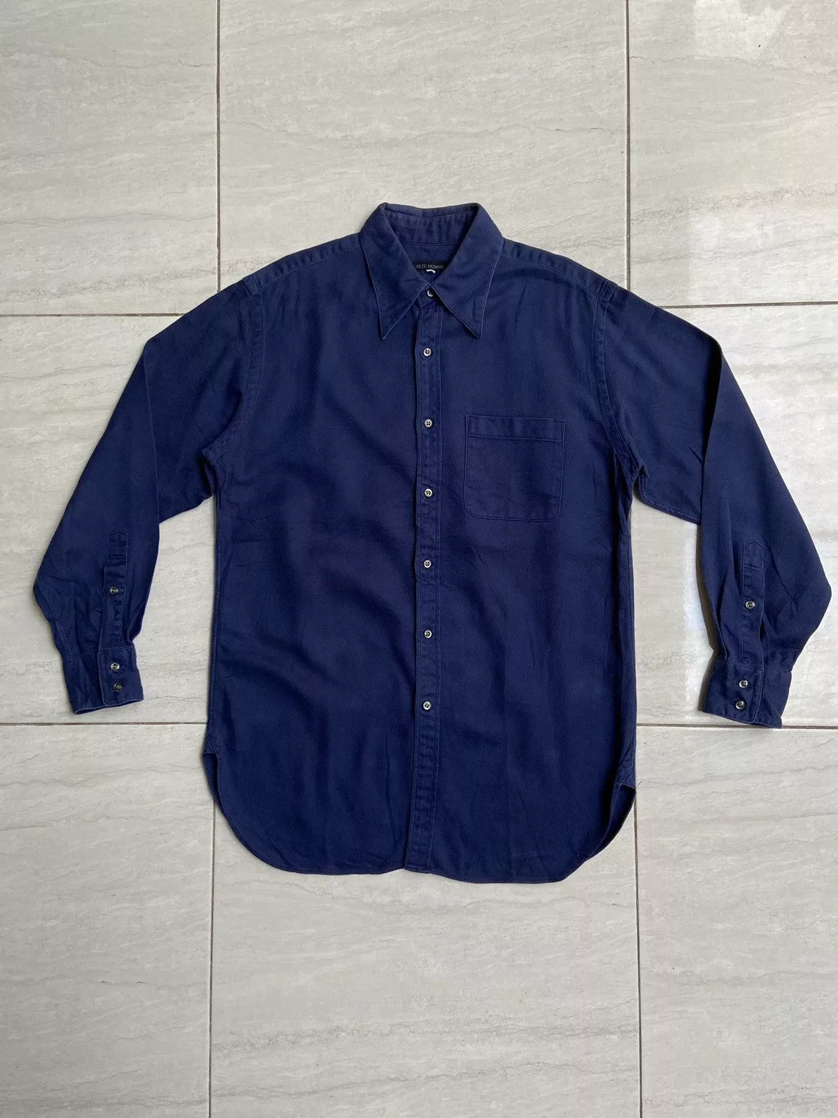 Issey Miyake Shirts Button Ups Issey Miyake × Japanese Brand × Tete Homme TETE HOMME Navy Shirt Blue