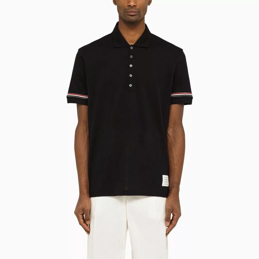 Thom Browne Polos Thom Browne o1d2blof0724 Short-sleeved Polo Shirts in Navy Blue