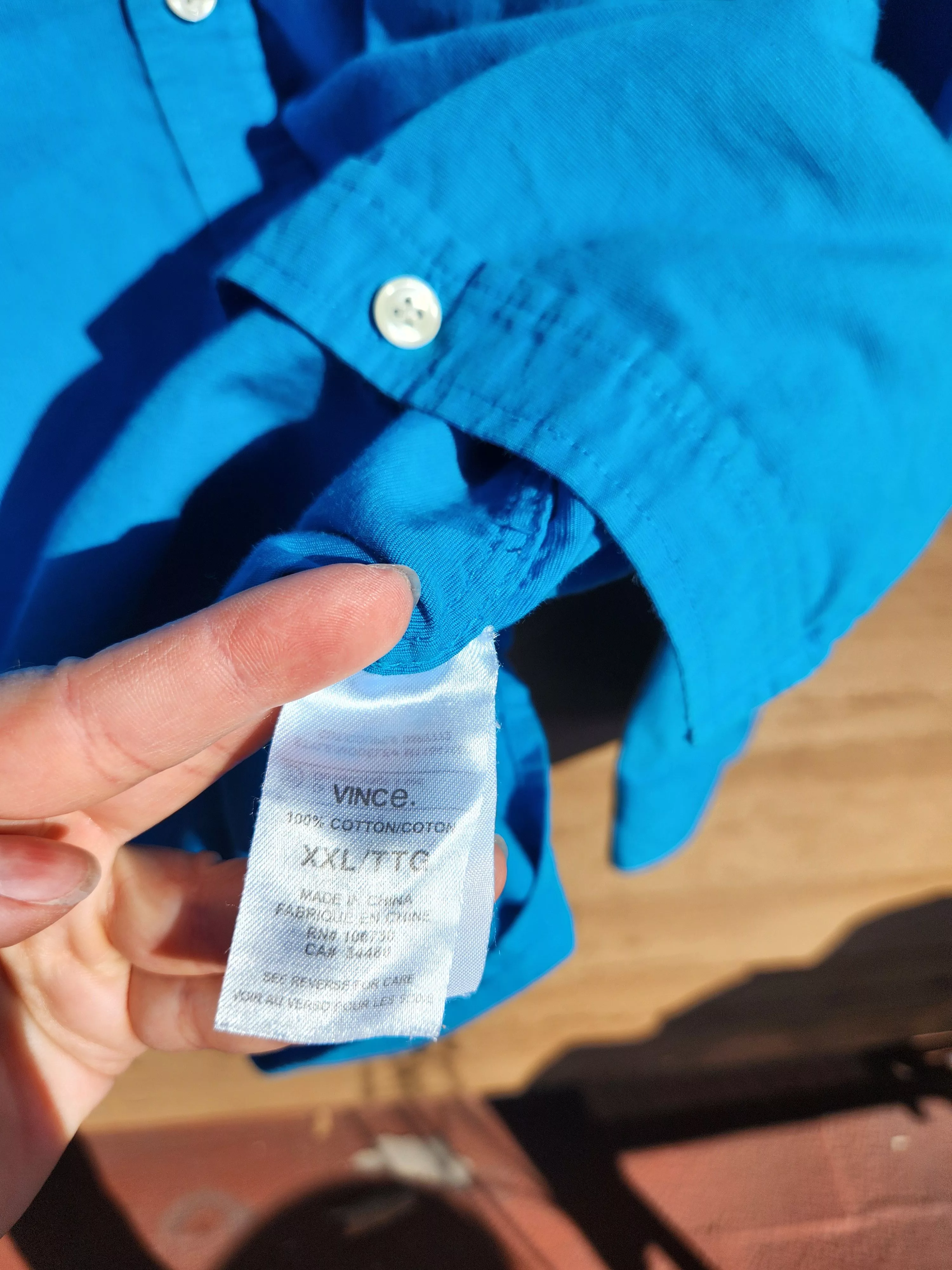 Vince Shirts Button Ups Vince textured button down Blue
