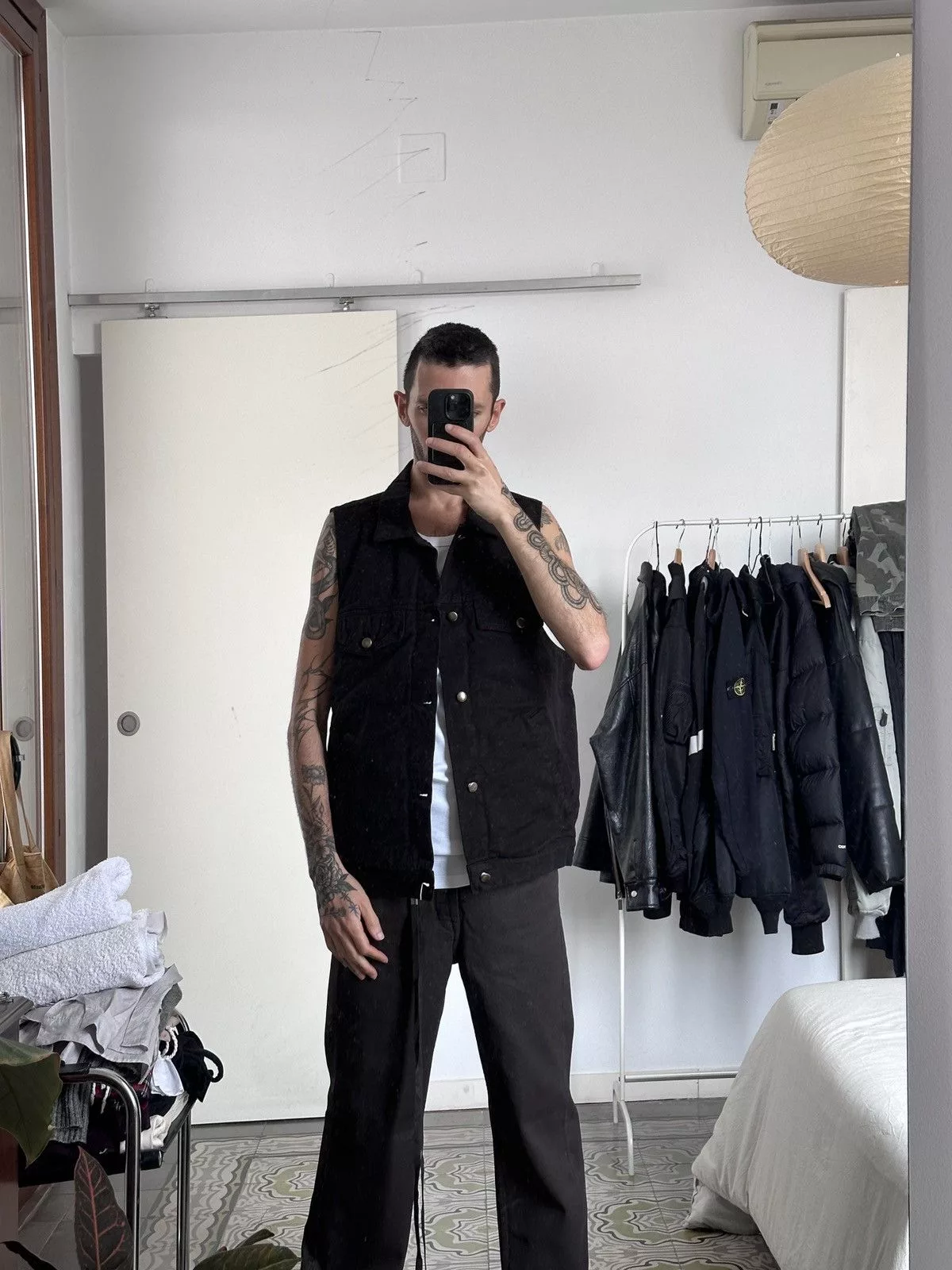Ann Demeulemeester Vests Ann Demeulemeester Denim Vest Black
