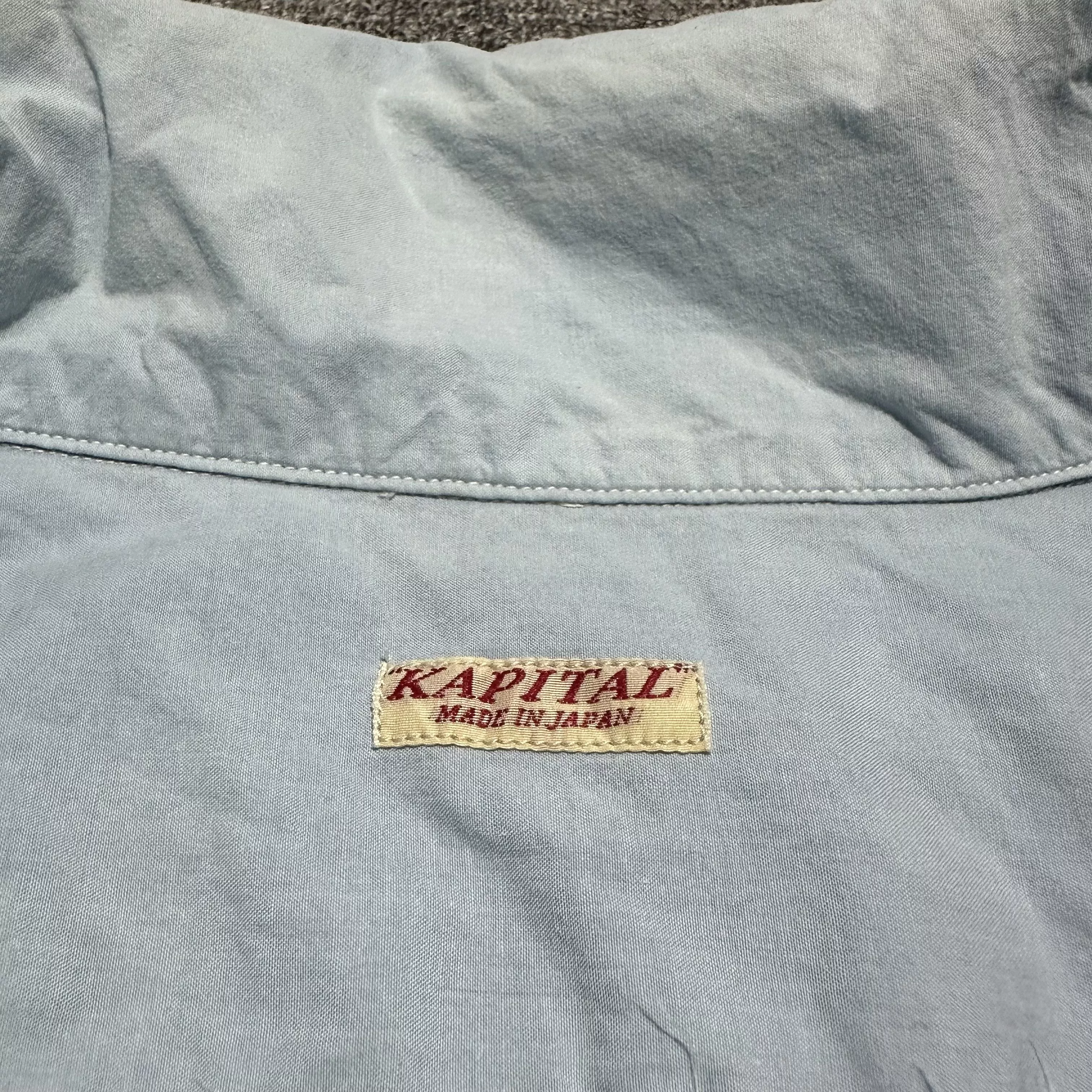 Kapital Shirts Button Ups Kapital Open Collar Shirts Blue
