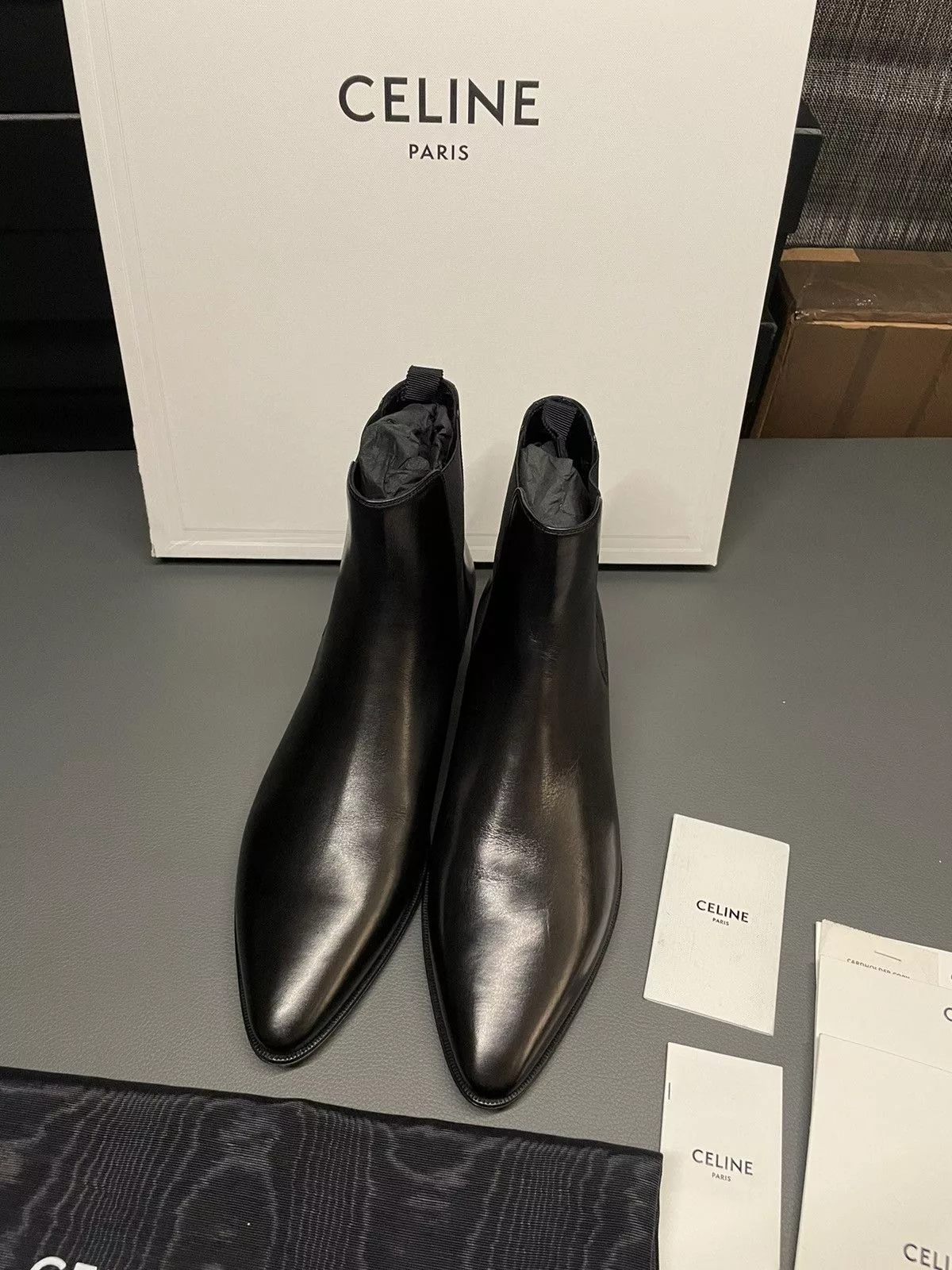 Celine Boots Celine × Hedi Slimane Super Runway Brand NEW Hedi Chelsea Boots Limited Edition Black
