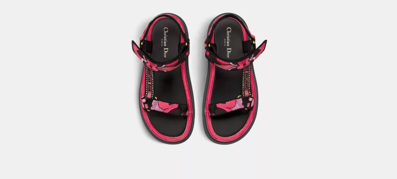 Dior Sandals Dior o1w1db10724 D-Wave Sandals in Multicolor Red