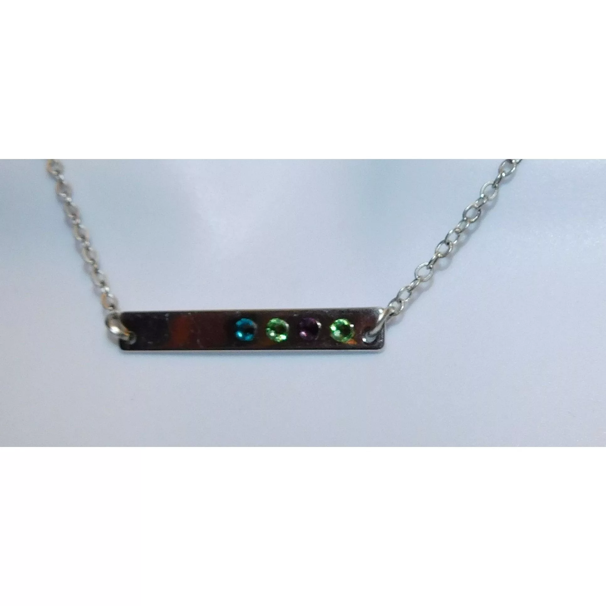 Other Necklaces Other Silver Rhinestone Bar Necklace Multi