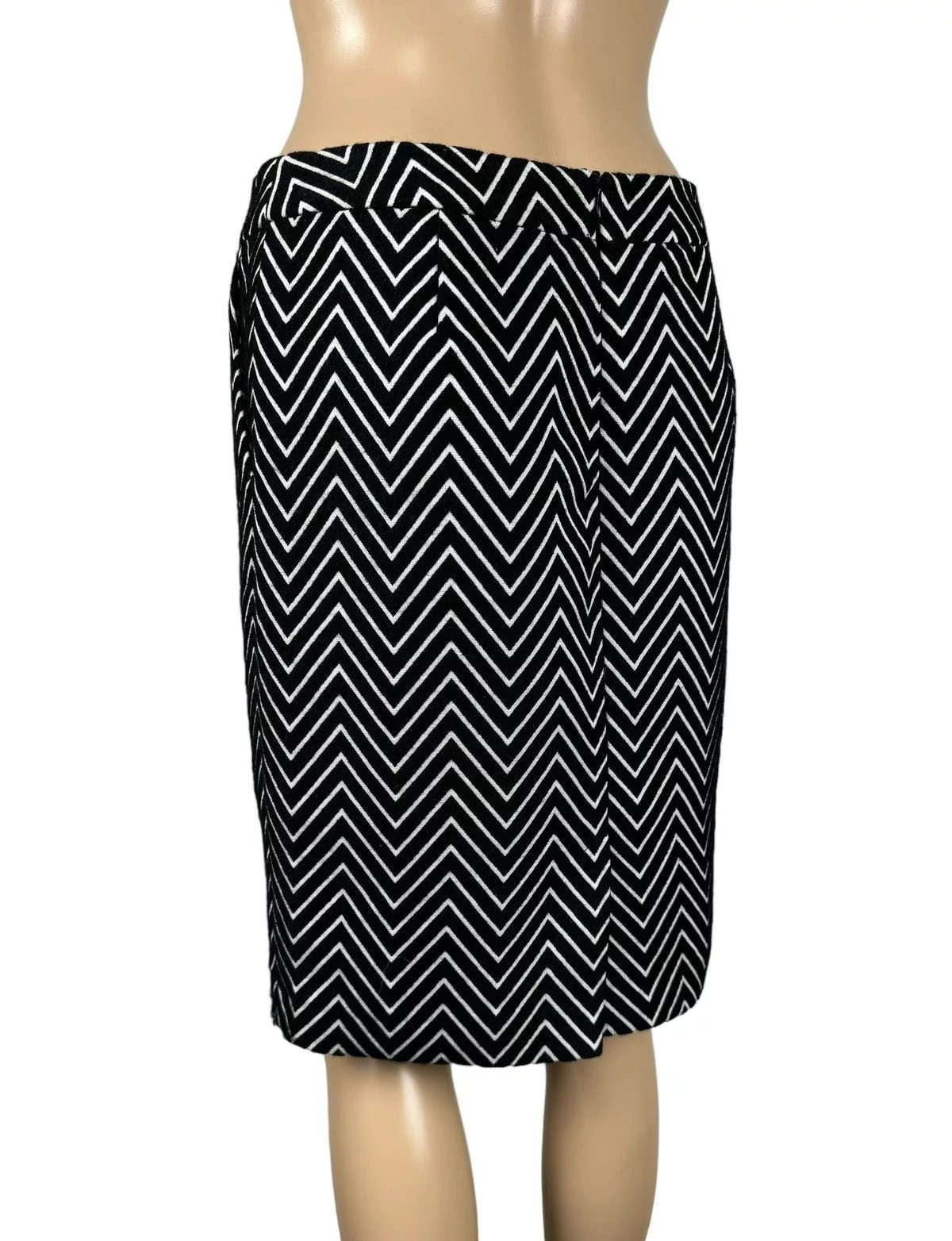 MAX&Co. Midi Skirts MAX&Co. Max&Co Pencil Skirt Zigzag Striped Wool-Polyester size US4 Black