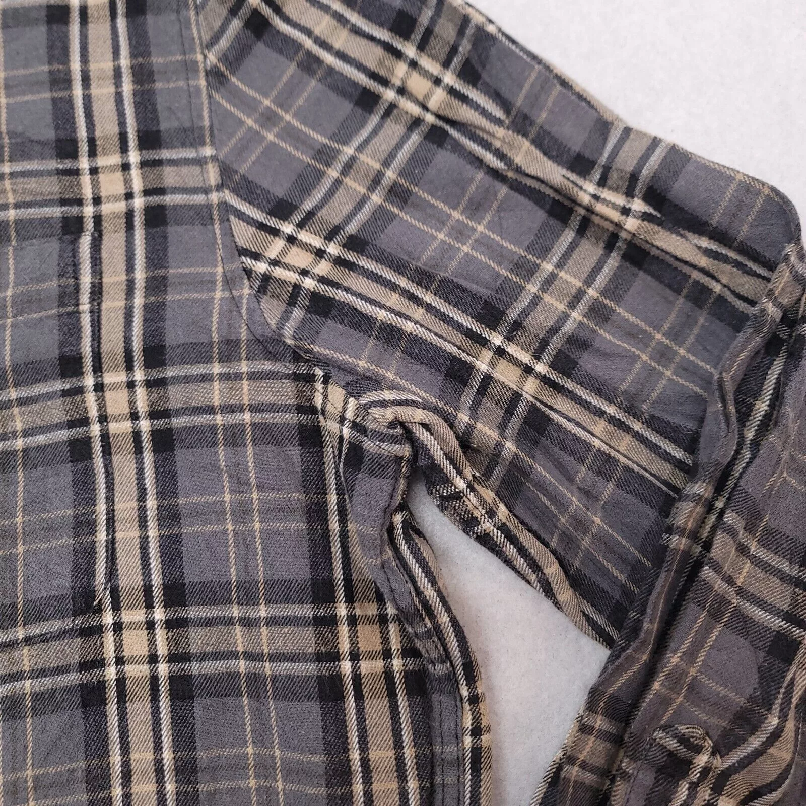 Saddlebred Shirts Button Ups Saddlebred Tartan Flannel Casual Shirt Mens Size Large Gray