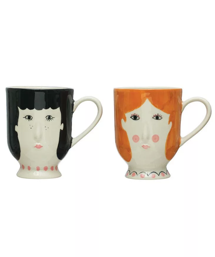 Hand Painted Face Mug, Asstd