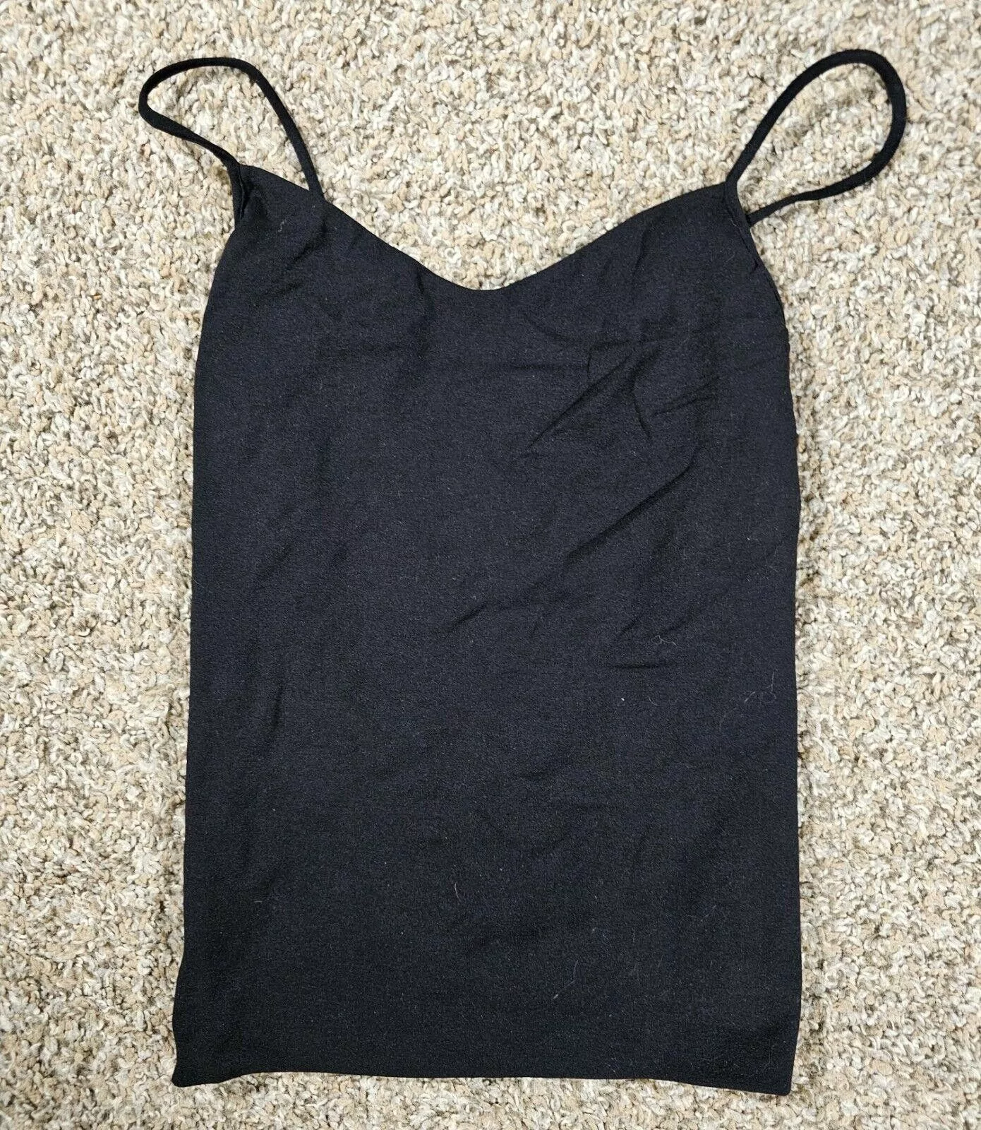 Theory Blouses Theory Black Spaghetti Strap Deep V-Neck Camisole Crop Top