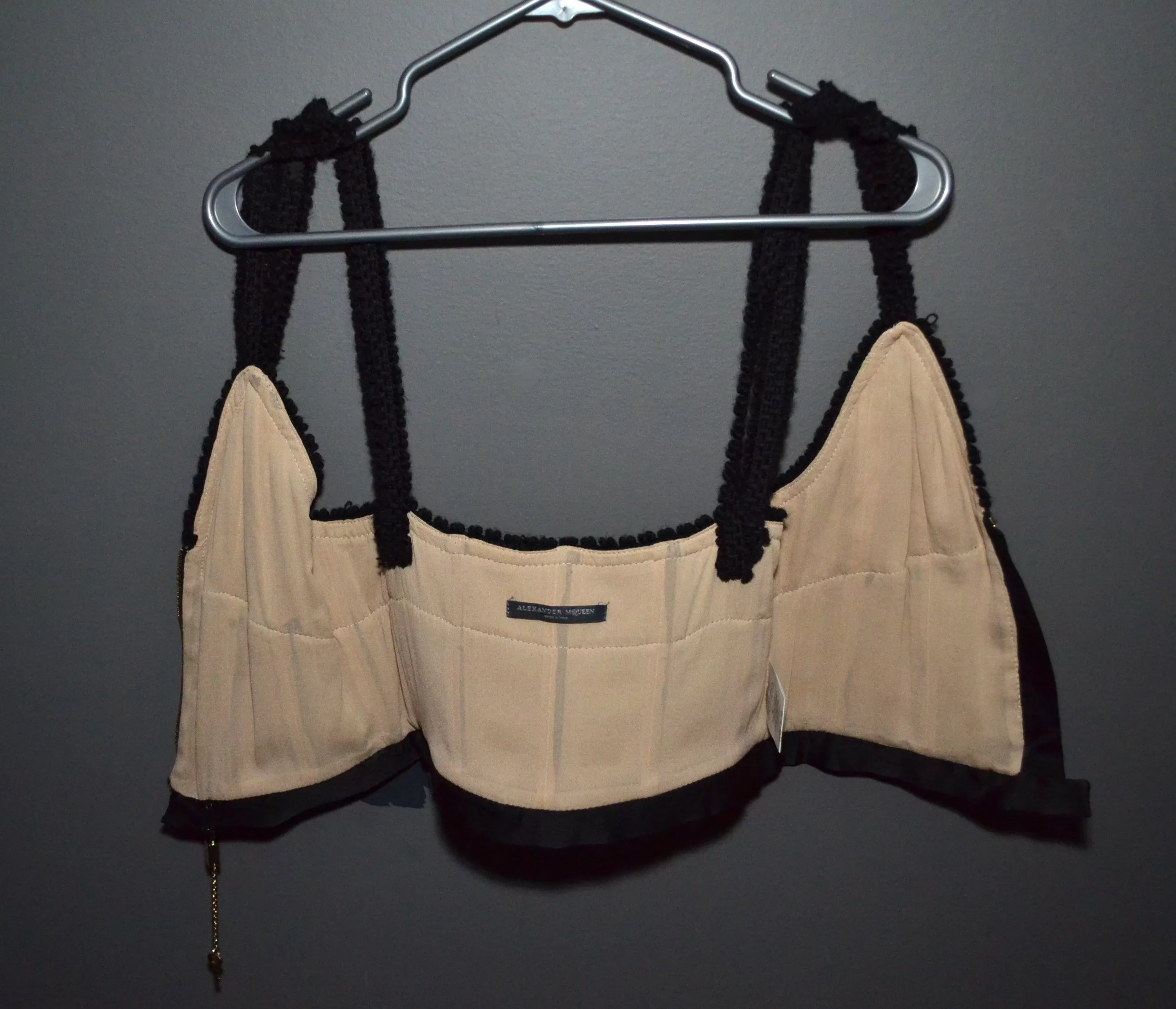 Alexander McQueen Midi Dresses Alexander McQueen 2003 Lock Key Transformable Silk Dress 42 Beige