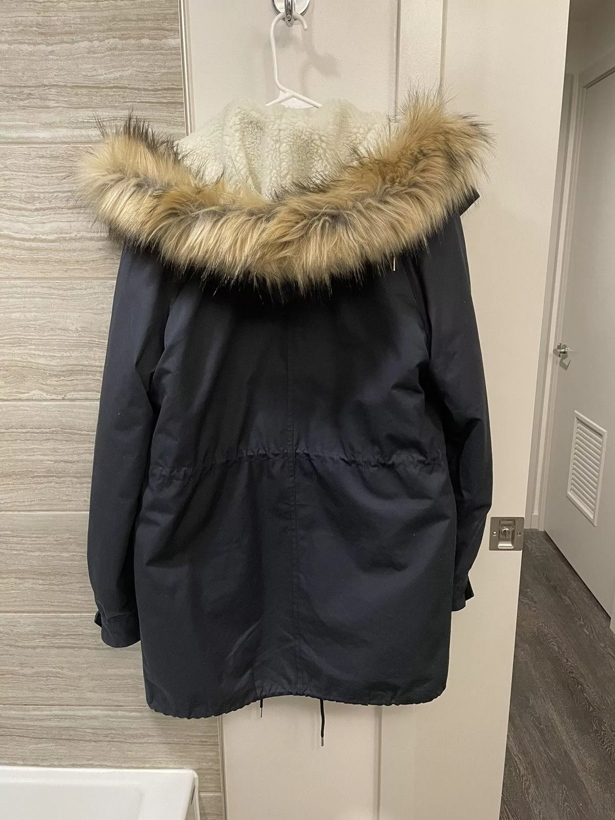 Sandro Heavy Coats Sandro Navy Blue Heavy Coat