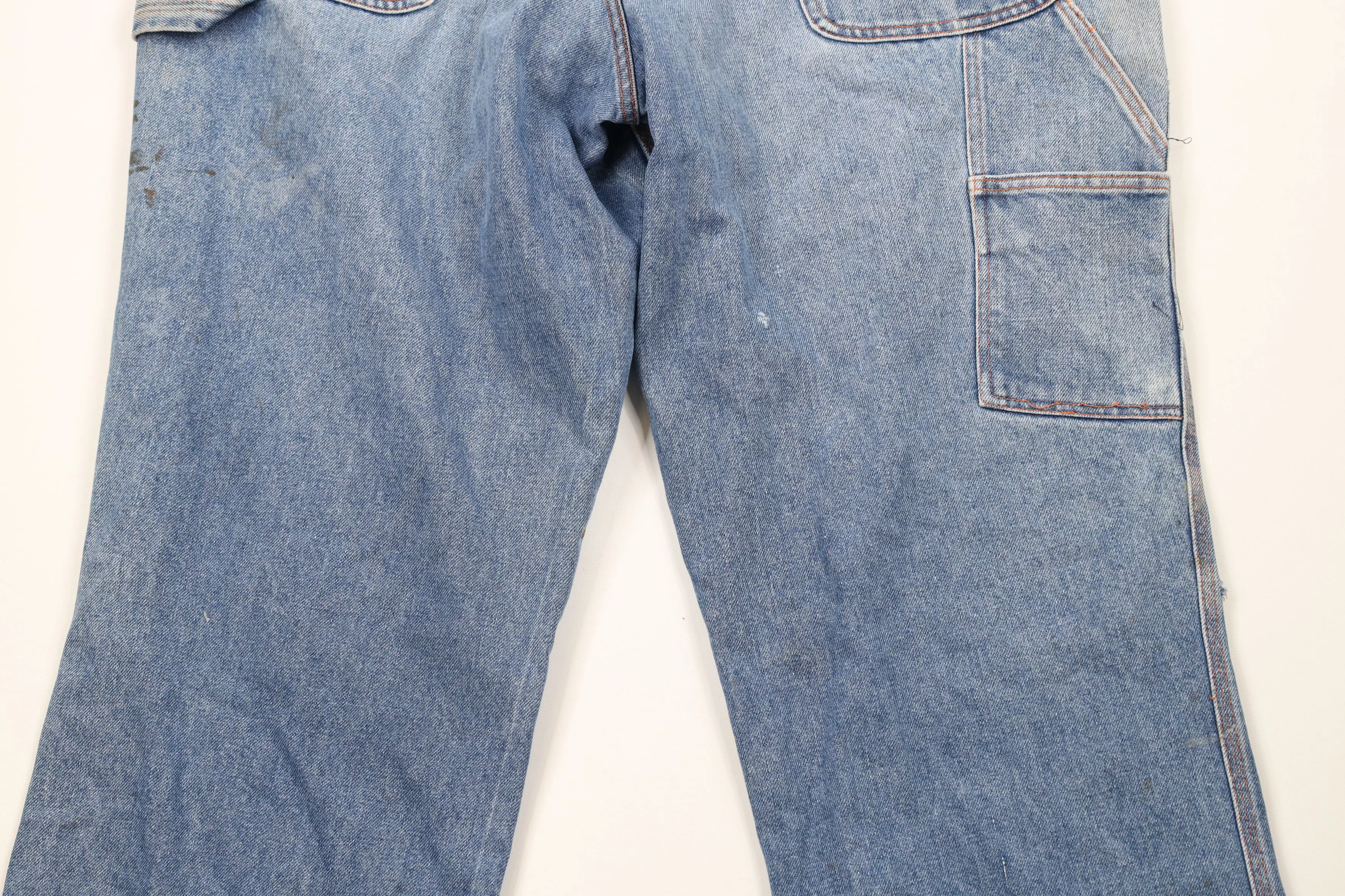 Vintage Denim Vintage 90s Big Mac Wide Leg Dungaree Work Denim Jeans Blue