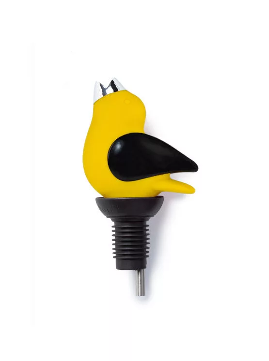 Yellow/Black Chirpy Top Wine Pourer