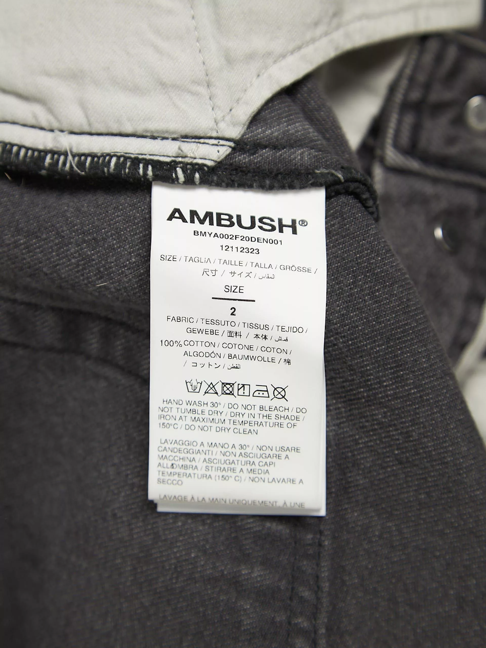 Ambush Design Denim Ambush Design Gray Washed Cotton Jeans