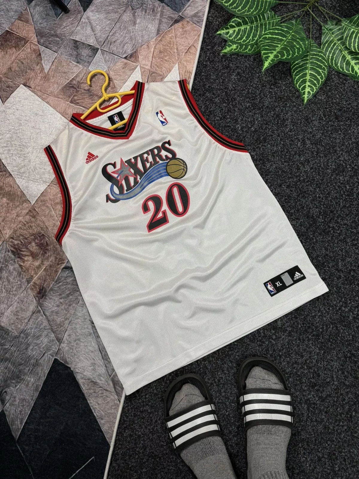 Adidas Jerseys Adidas × NBA × Vintage ADIDAS NBA 90s Philadelphia Jersey 🇯🇪 Basketball Savage 20 White