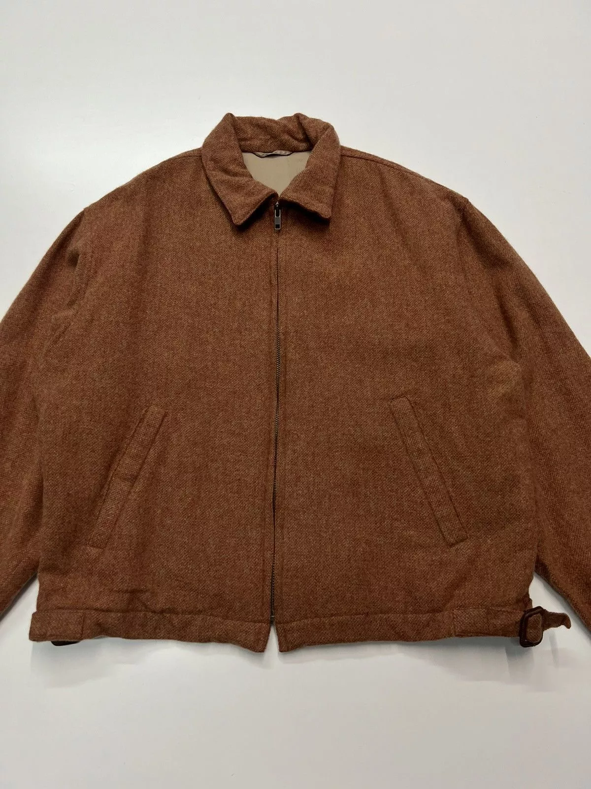 Vintage Light Jackets 🔥VINTAGE WEST THE AUTHENTIC STYLE WOOL ZIPPER JACKET Brown
