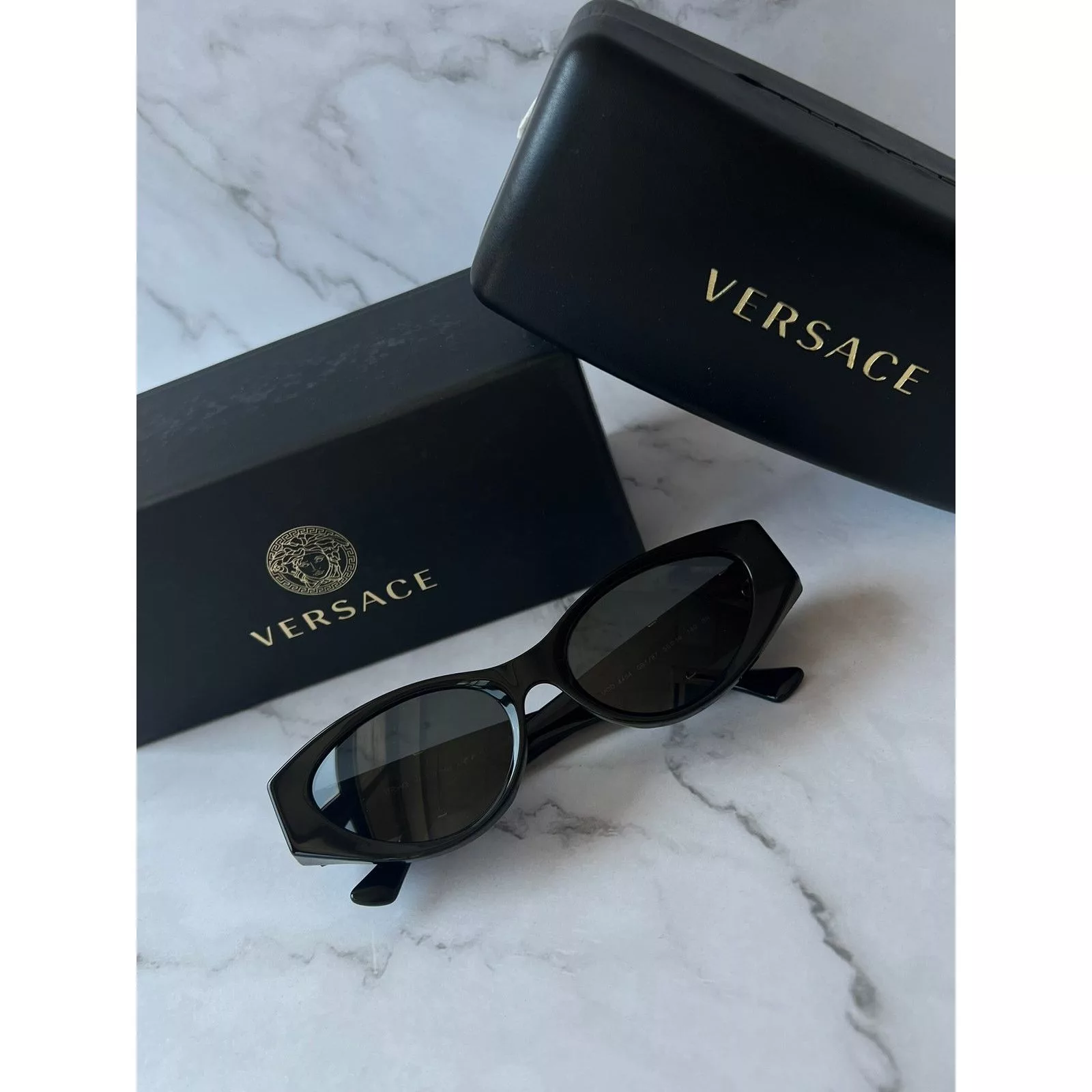 Versace Sunglasses Versace VE4454 Cat Eye Sunglasses in Black