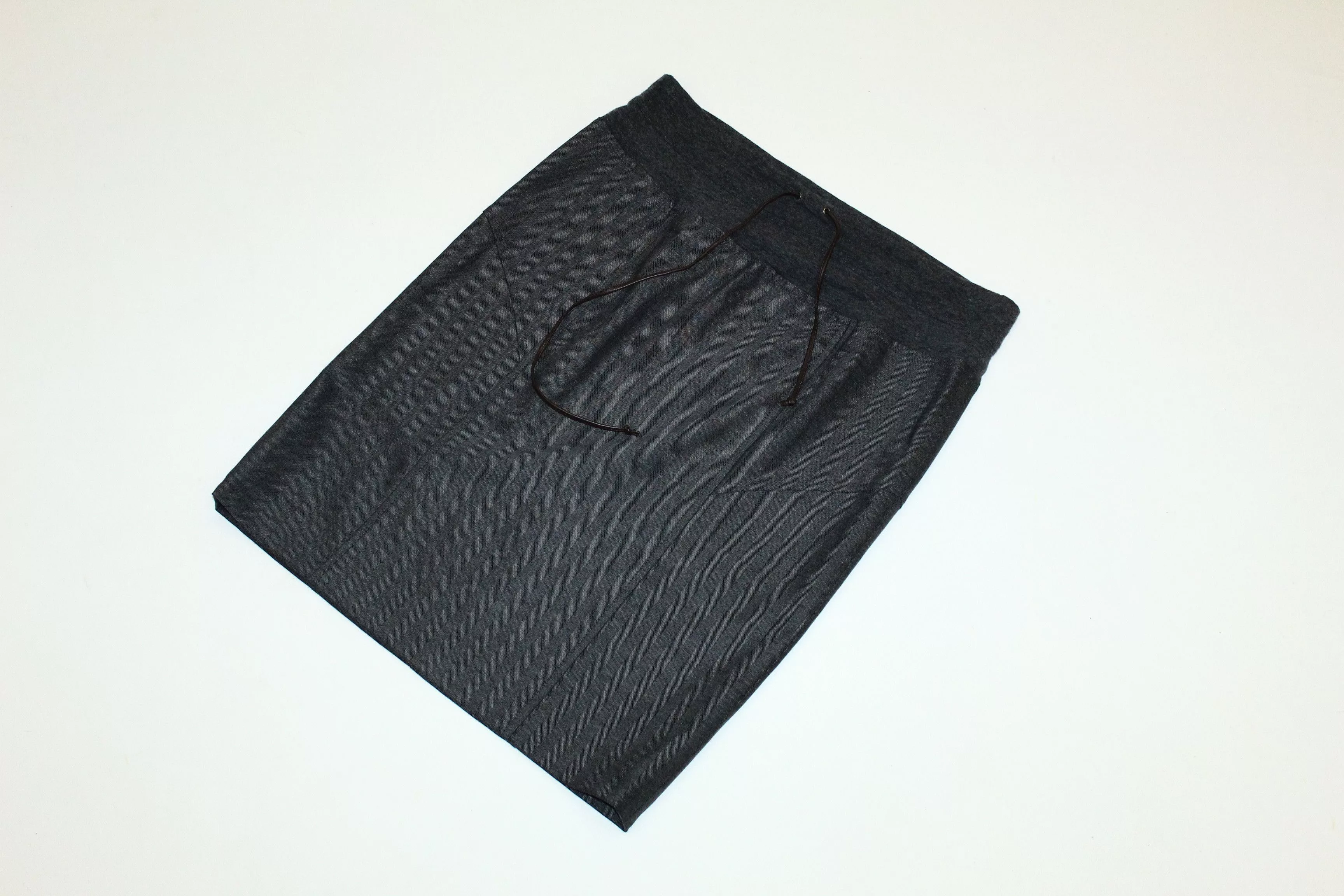 Brunello Cucinelli Mini Skirts Gunex by Brunello Cucinelli Herringbone Wool Skirt Gray Vintage