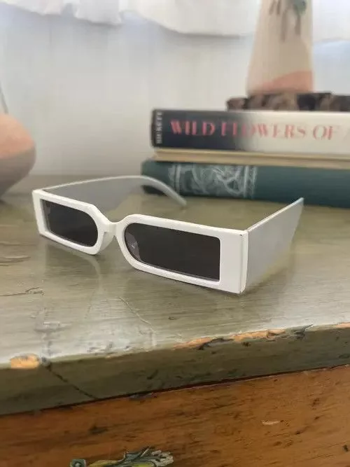 Vintage Sunglasses Vintage Rectangle Punk Sunglasses White