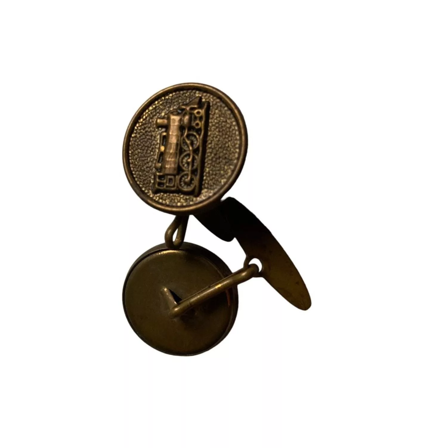 Other Miscellaneous Other Vintage Men's Round Button Train Cufflinks Brown
