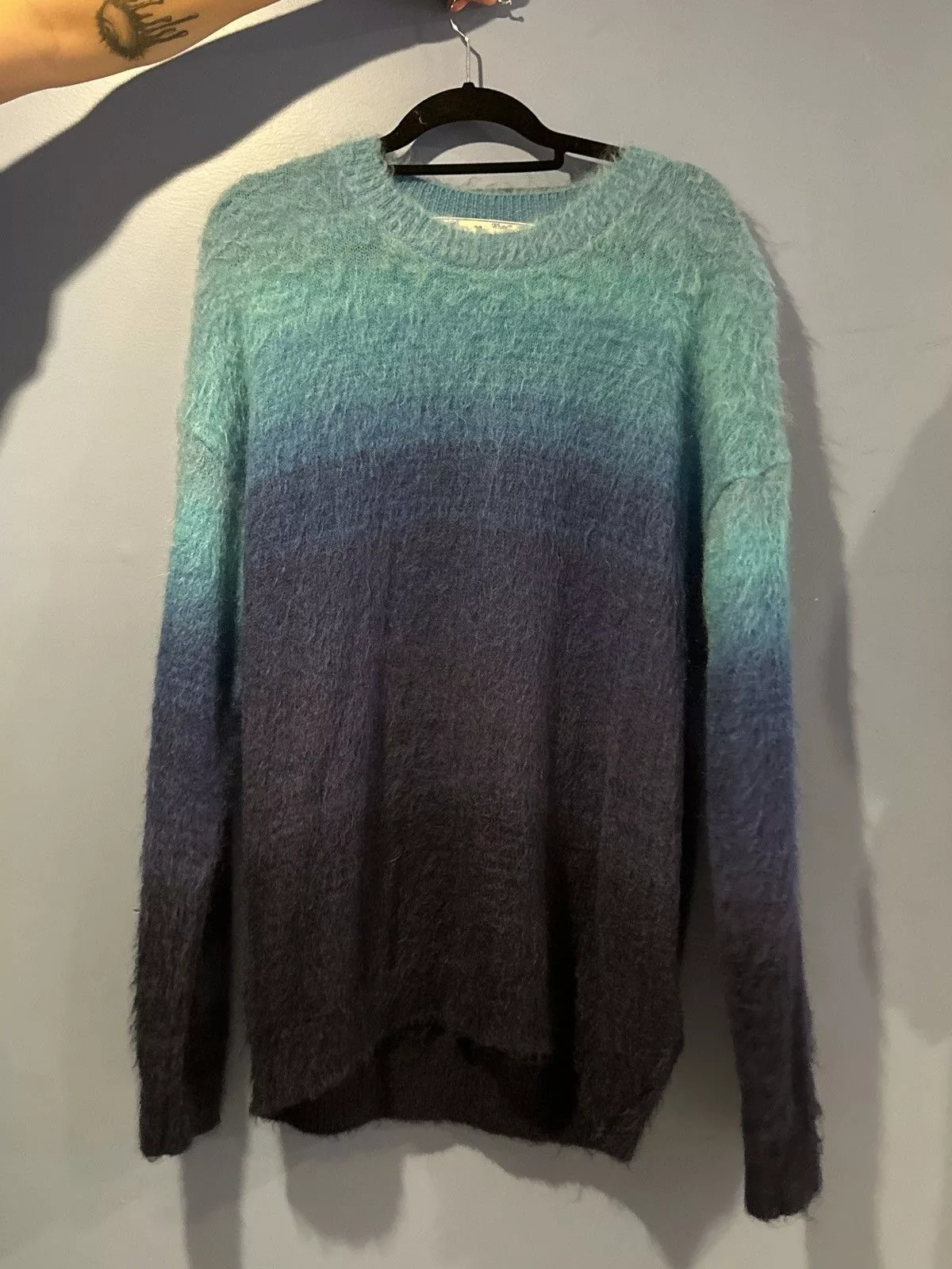 Off-White Sweatshirts Hoodies OFF-WHITE Ombré Sweater Blue