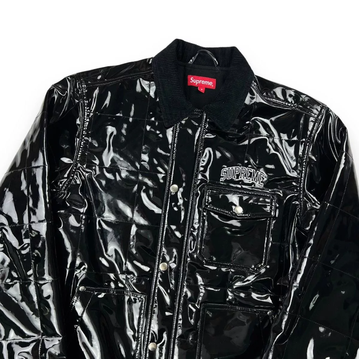 Supreme Light Jackets Supreme Black Vinyl Patent Leather Jacket