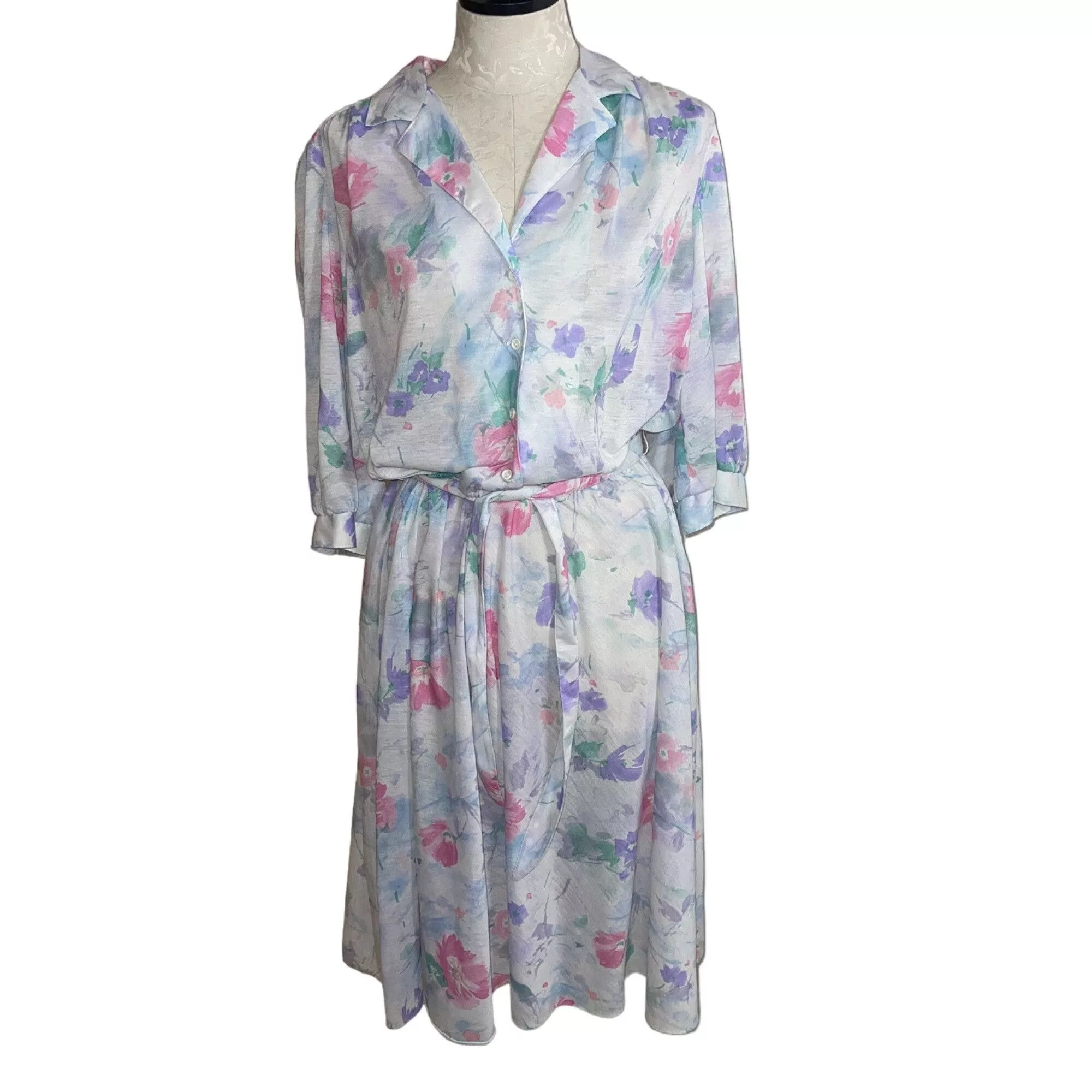 Vintage Midi Dresses California Looks Vintage Womens Dress Size XL White