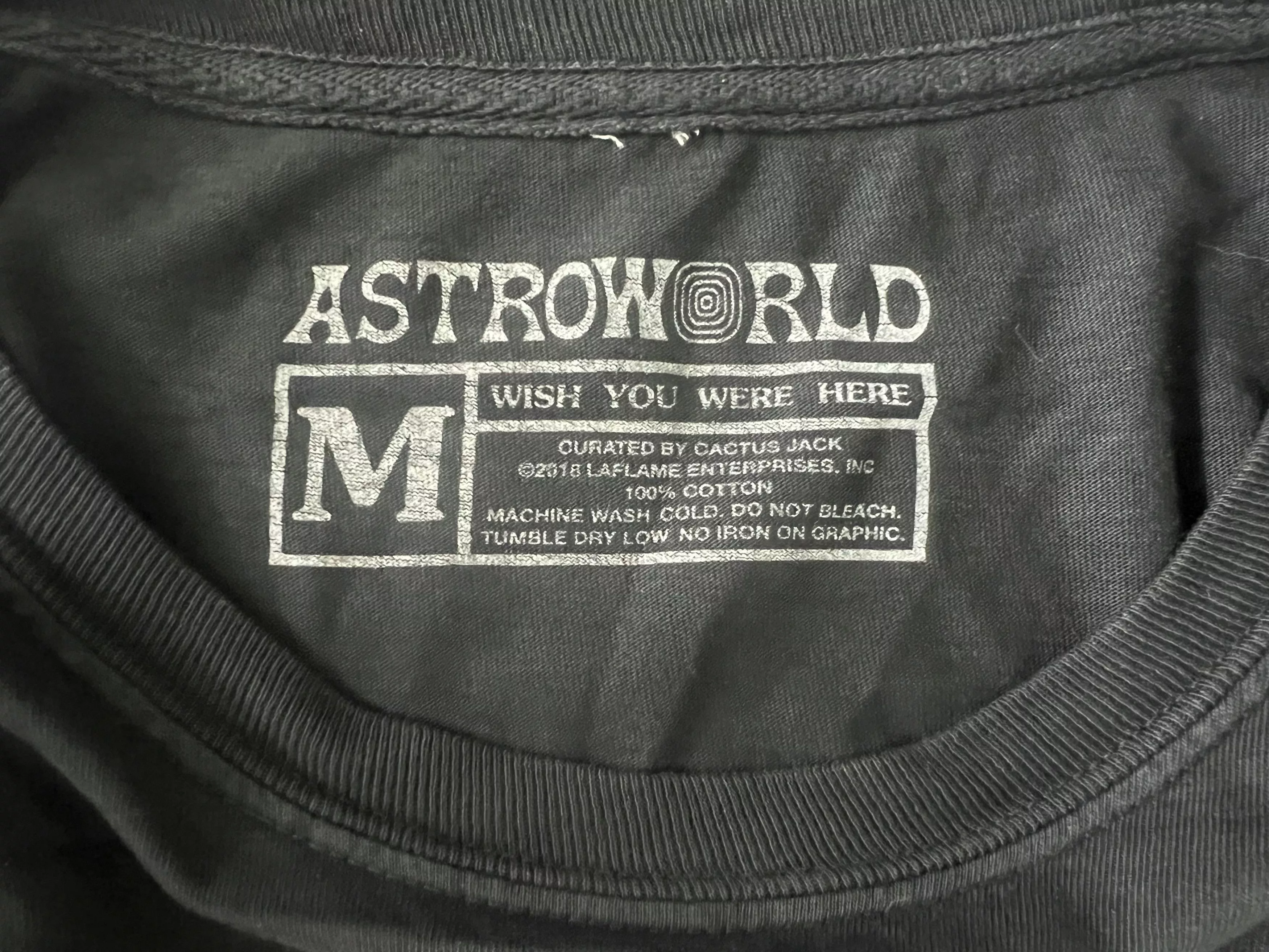 Travis Scott Long Sleeve T Shirts TRAVIS SCOTT ASTROWORLD MERCH Black