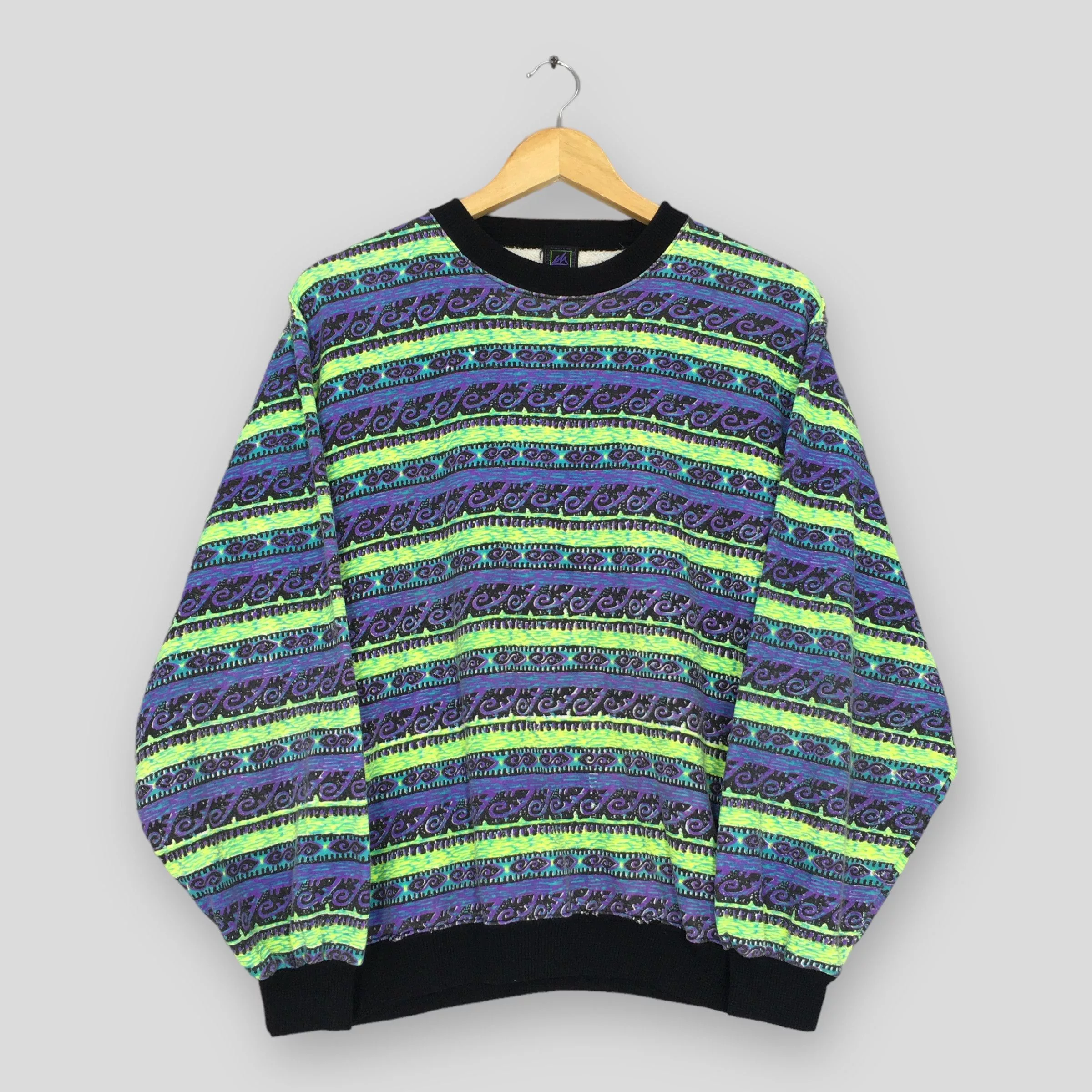 Vintage Sweatshirts Hoodies Vintage Local Masters Abstract Native Striped Sweatshirt M Multi