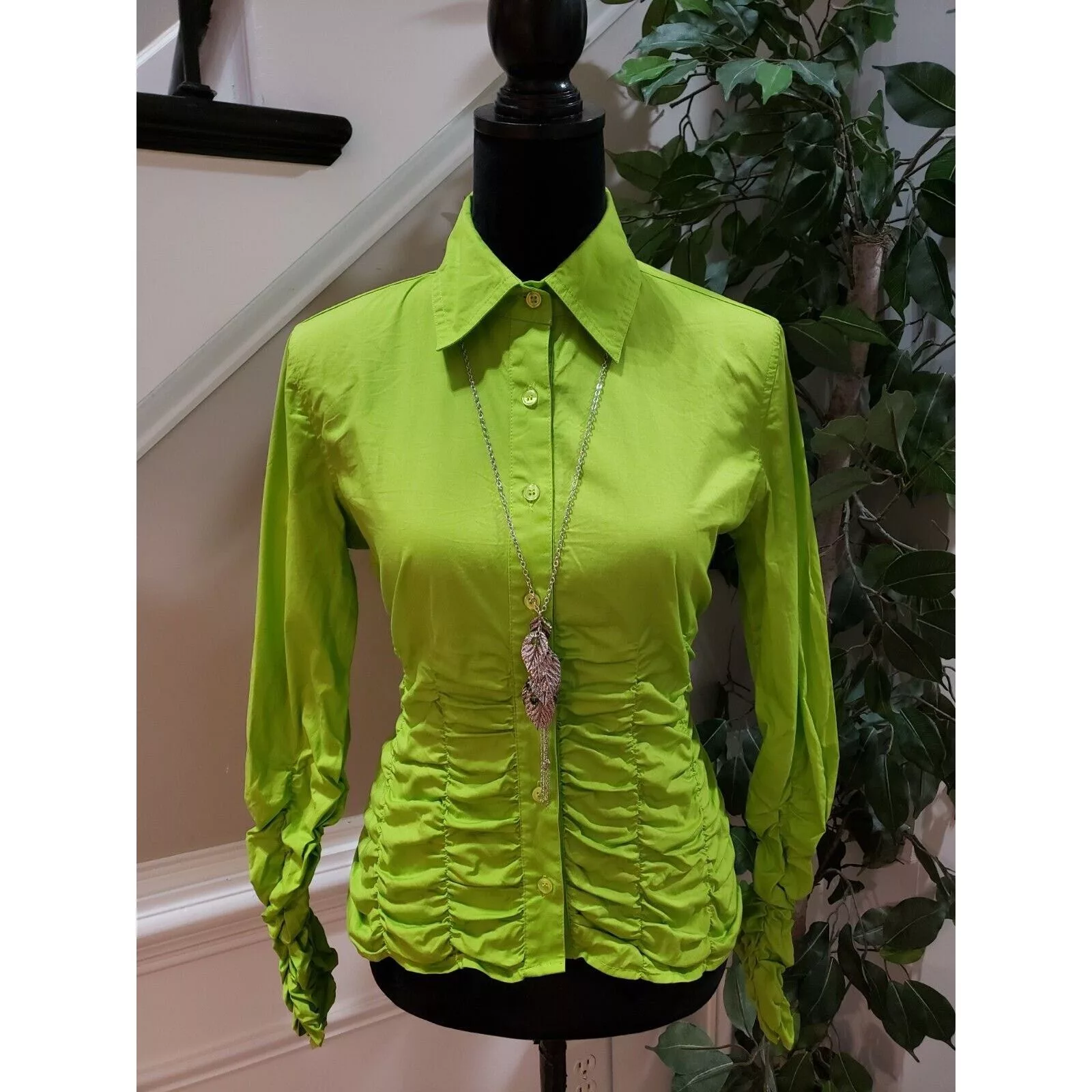 Other Button Ups Other Metro Style Cotton Collared Long Sleeve Button Down Shirt 8 Green