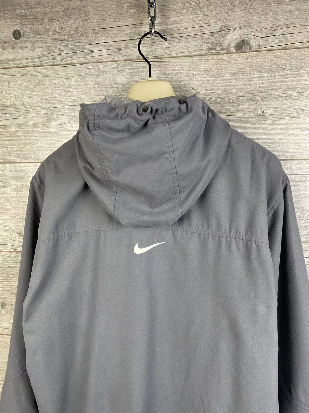 Nike Light Jackets Nike × Vintage Vintage Nike windbreaker with drawstring Y2K Gorpcore style Gray Streetwear