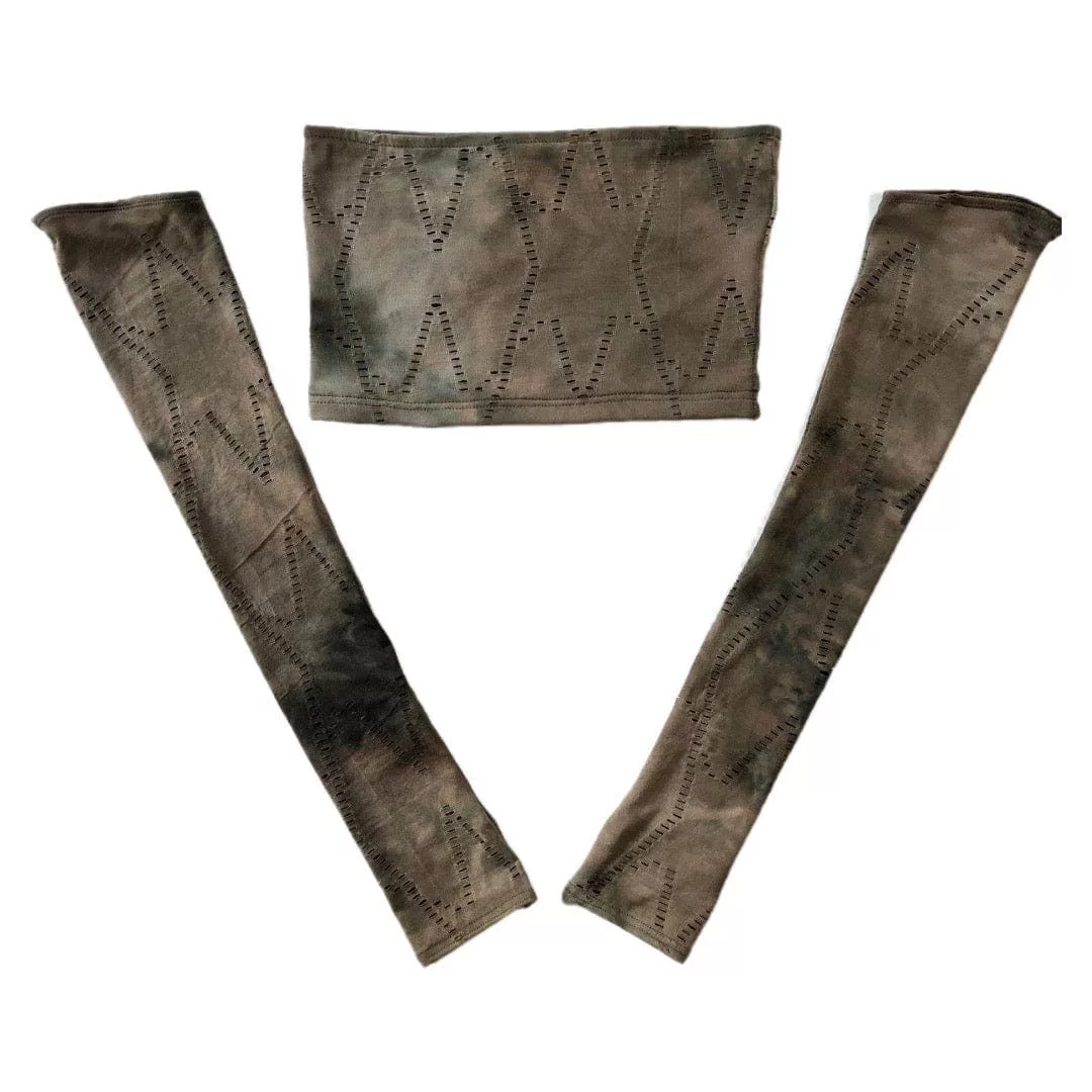Designer Tank Tops Designer ELYSIAN TOP PURPLE/GREY/BROWN Multi Luxury