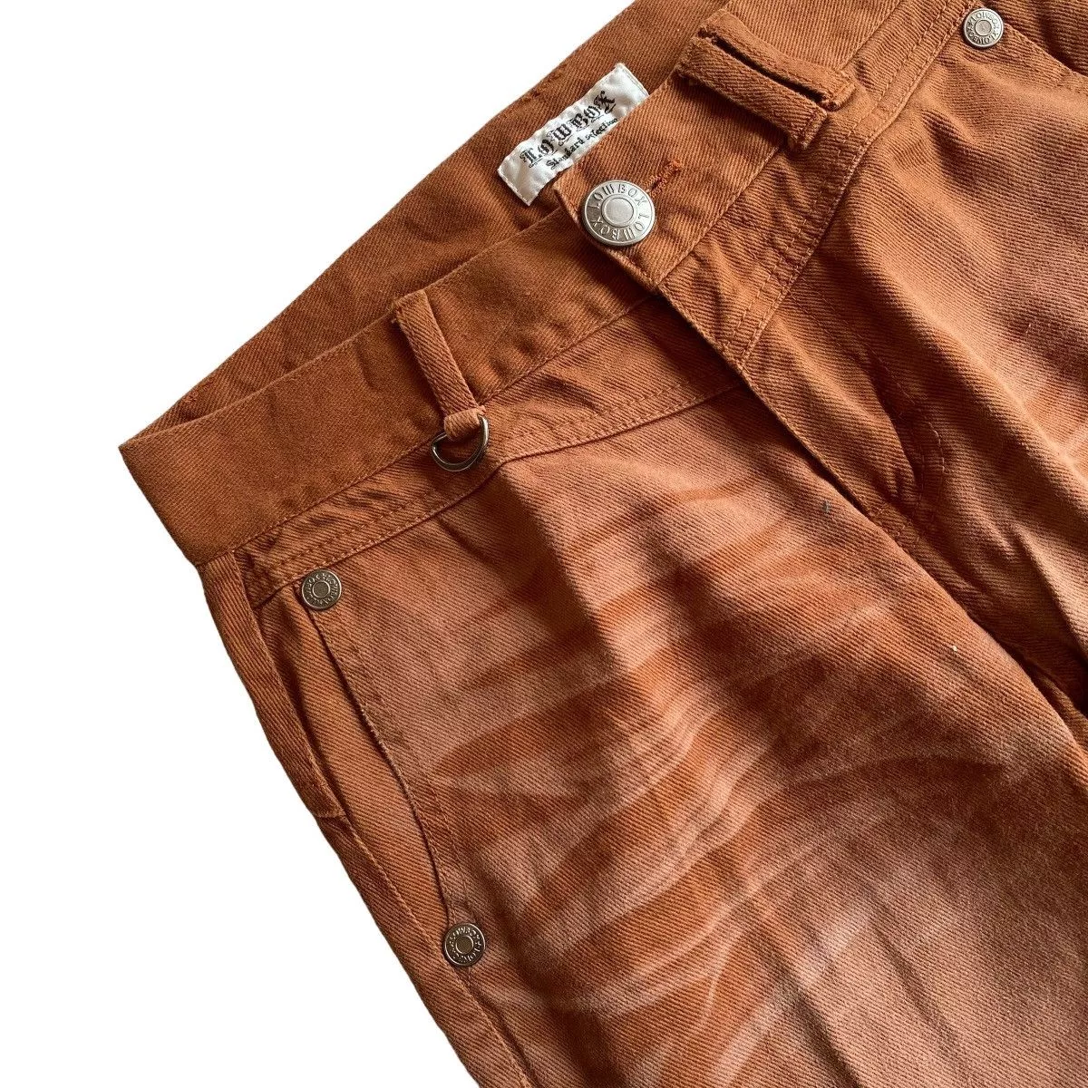 LOWBOX Denim Lowbox Chainsback Stone Washed Denim Pants Brown