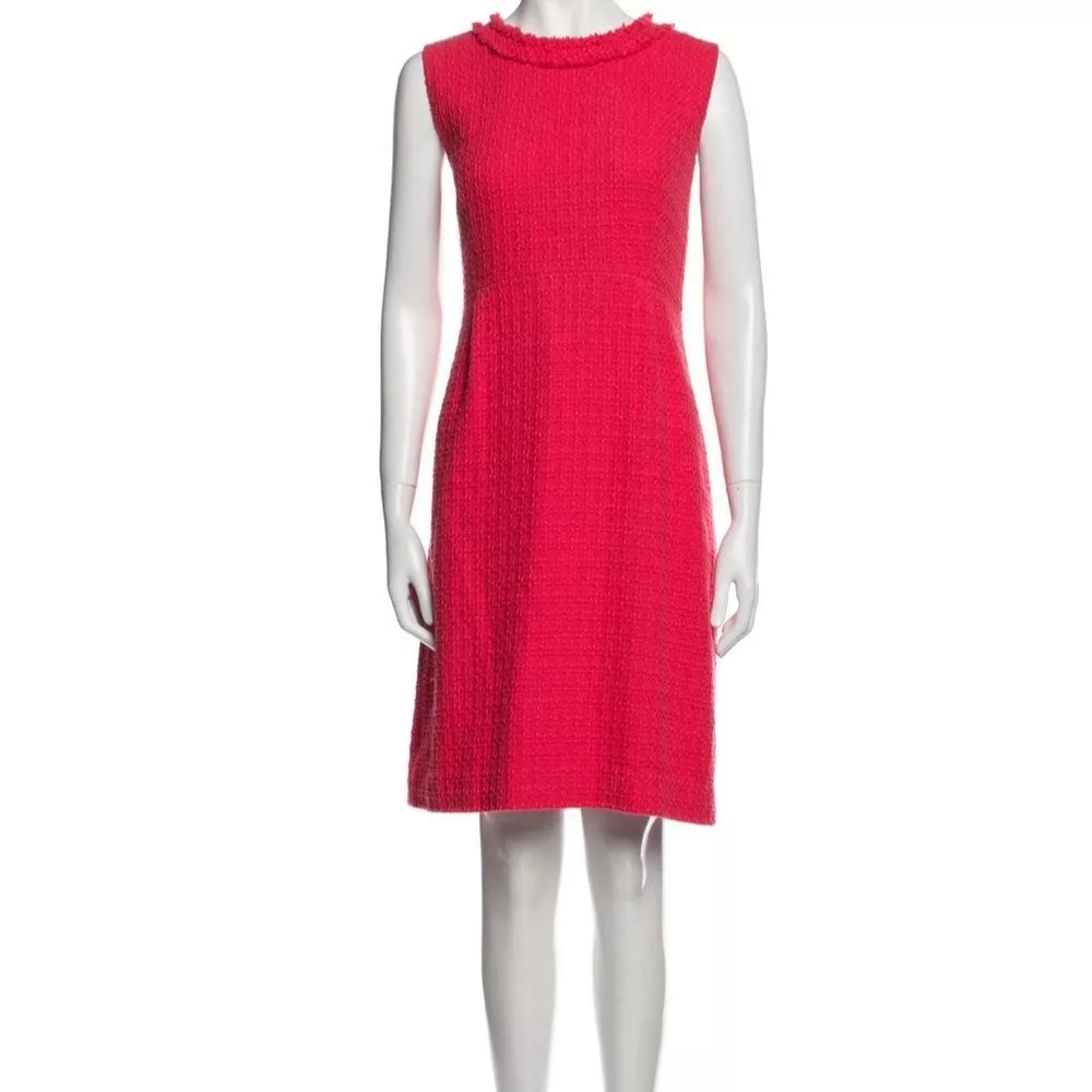 Kate Spade Midi Dresses Kate Spade SZ 14 tweed Crew Neck Knee-Length Dress Pink