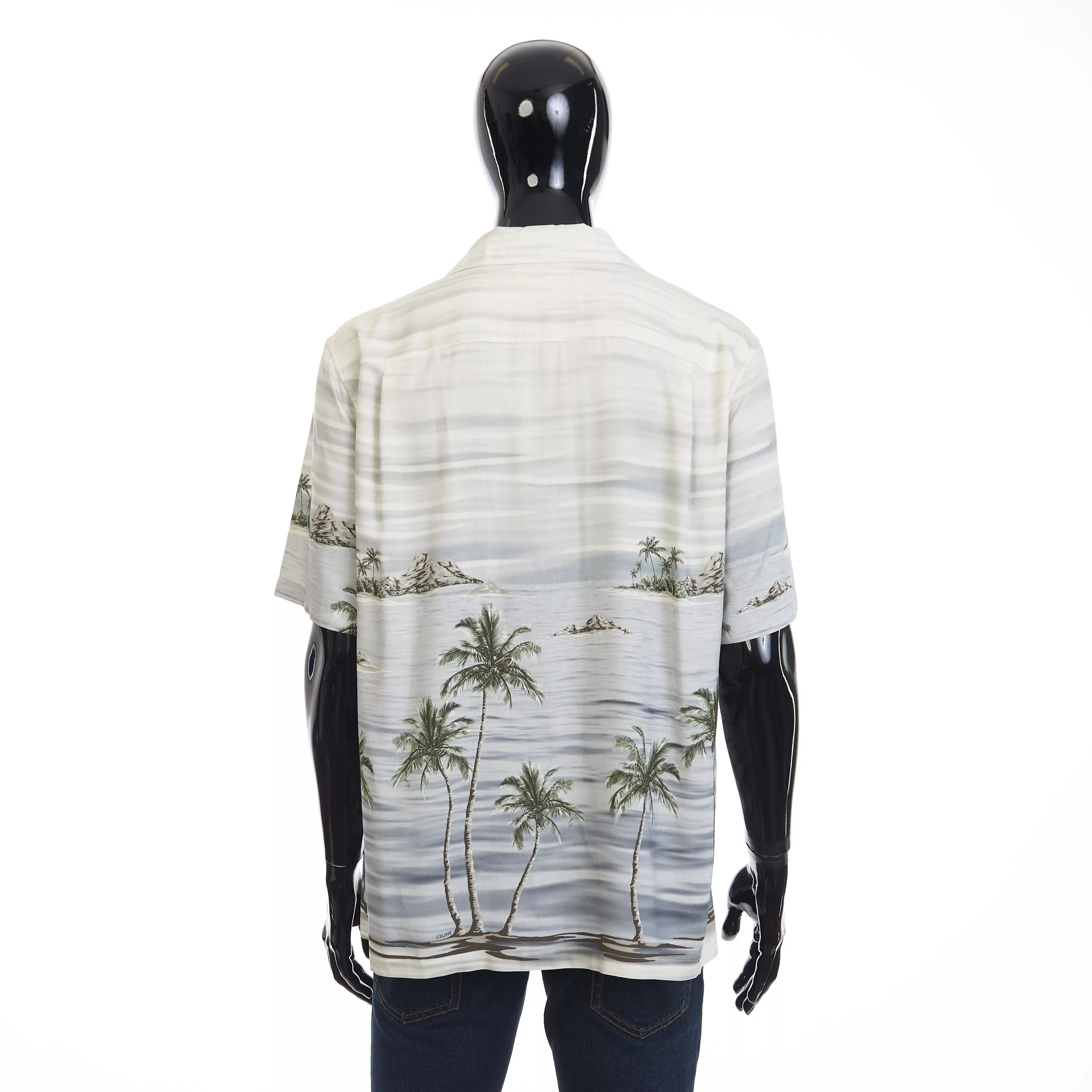 Celine Shirts Button Ups Celine Loose Hawaiian Shirt - Archipelago Print Viscose Gray