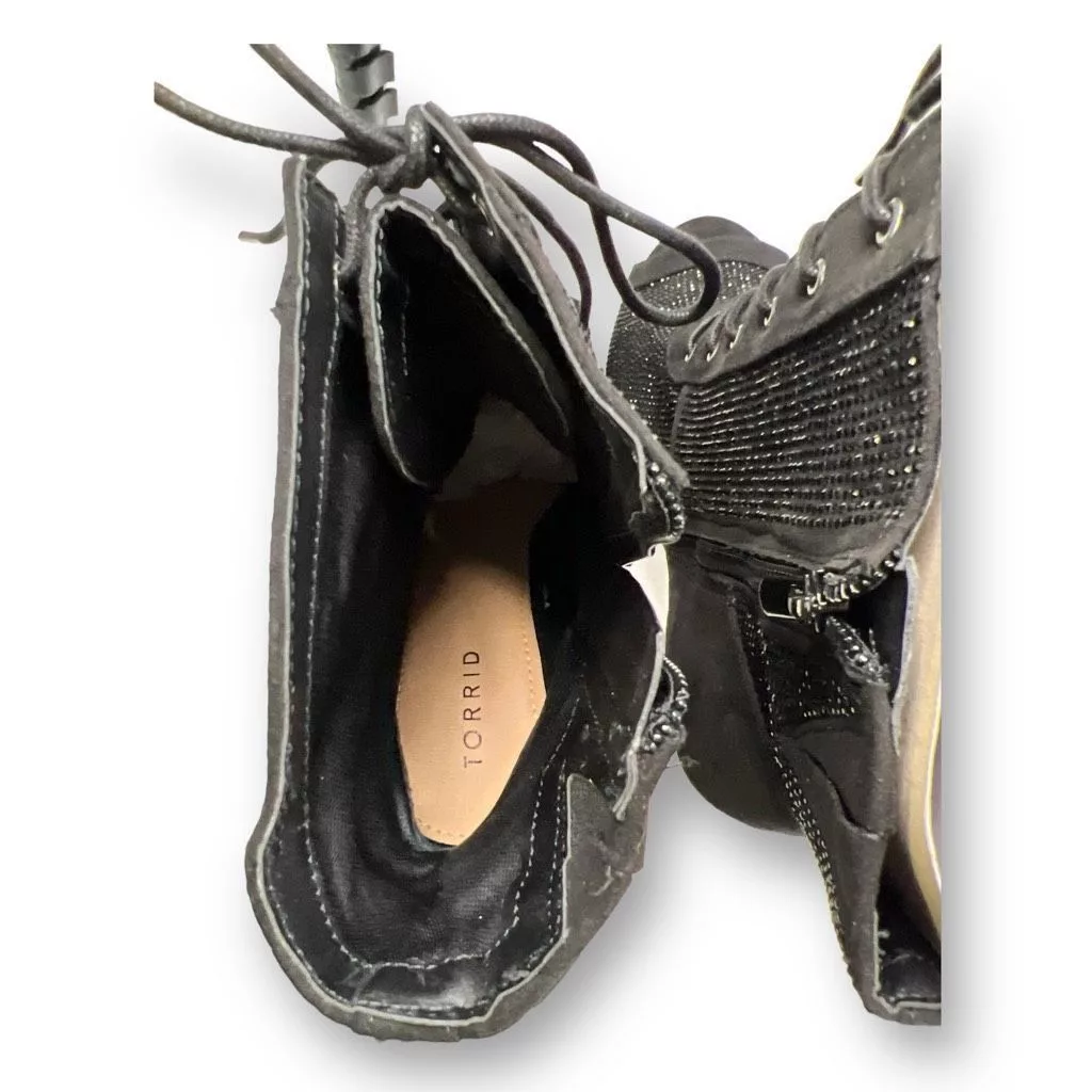 Other Heels Other Torrid Rhinestone Pointed Booties Size 9.5 Black
